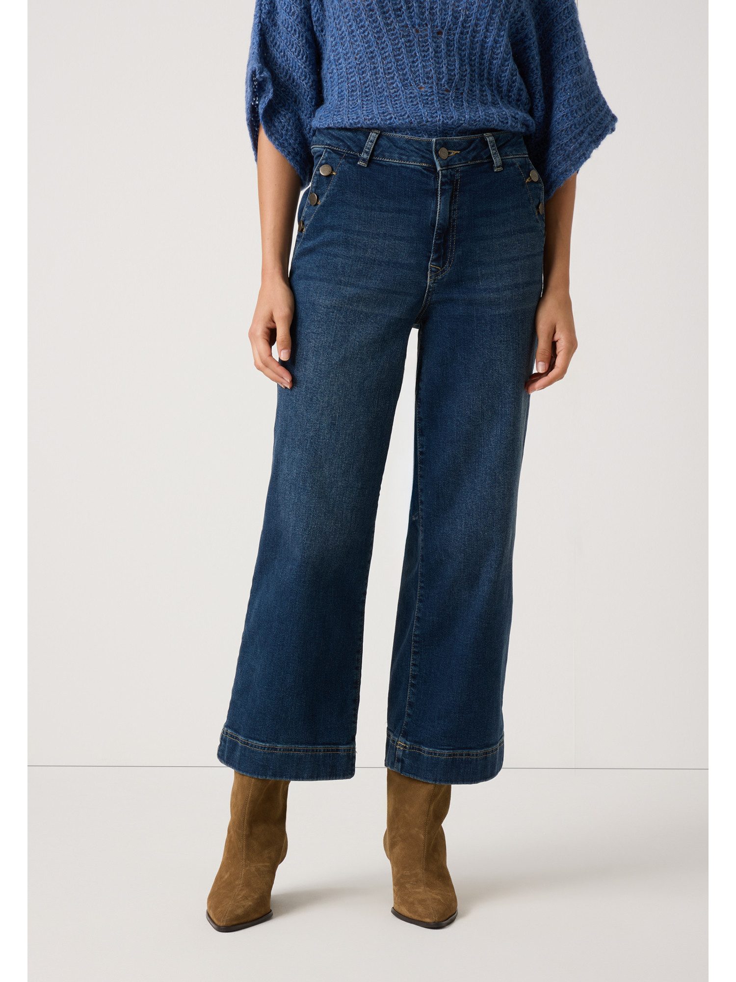 MORE&MORE Culotte verkürzte, weite Denimhose günstig online kaufen