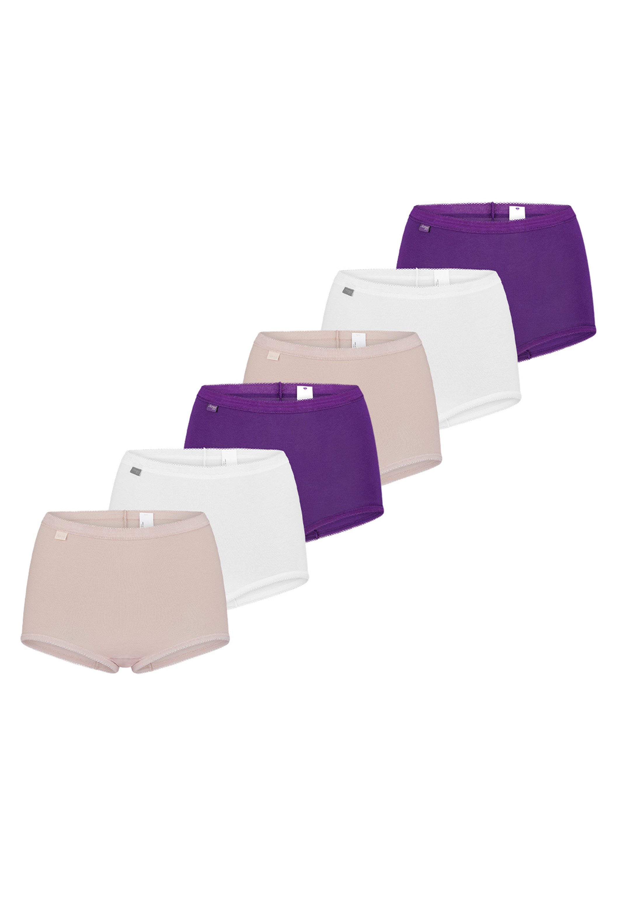 6 X Weiß / Lila / Beige