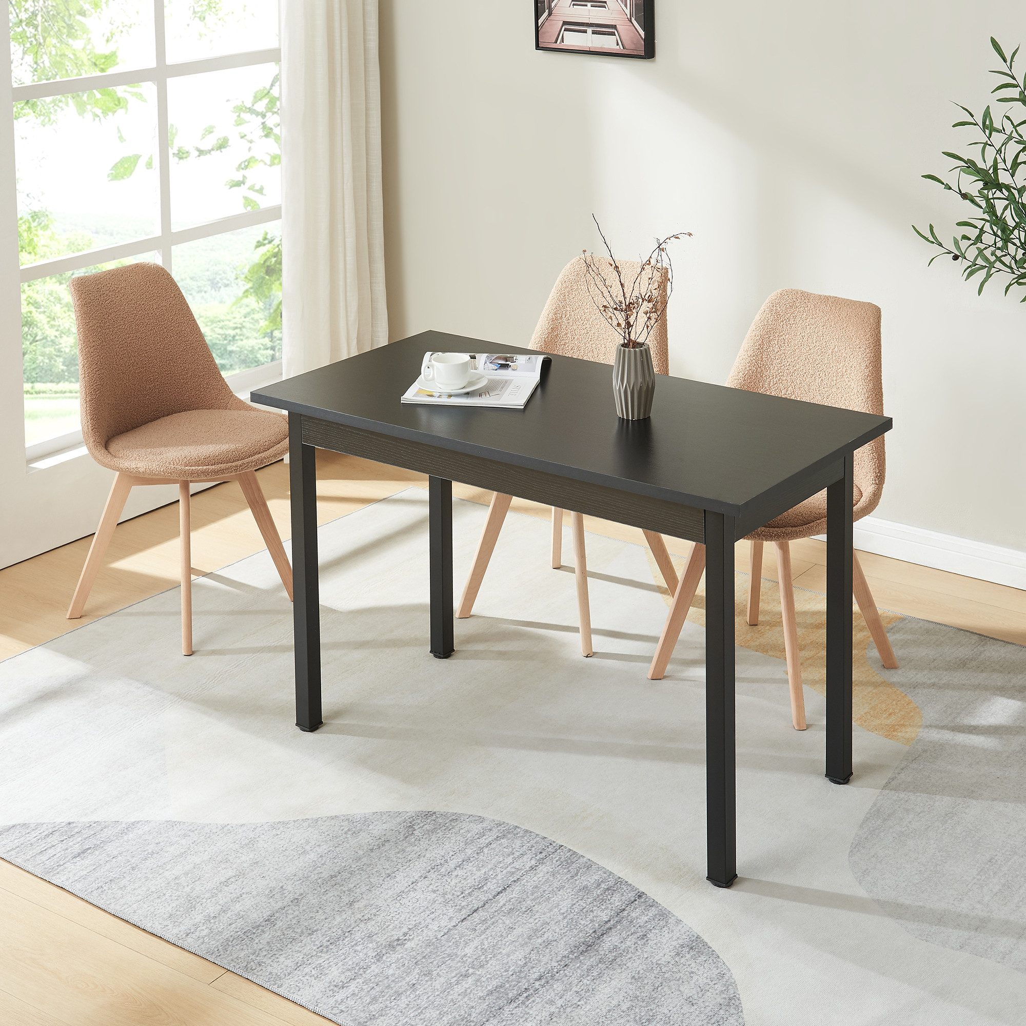 en.casa Esstisch, »Den Haag« 120x60 cm Schwarz