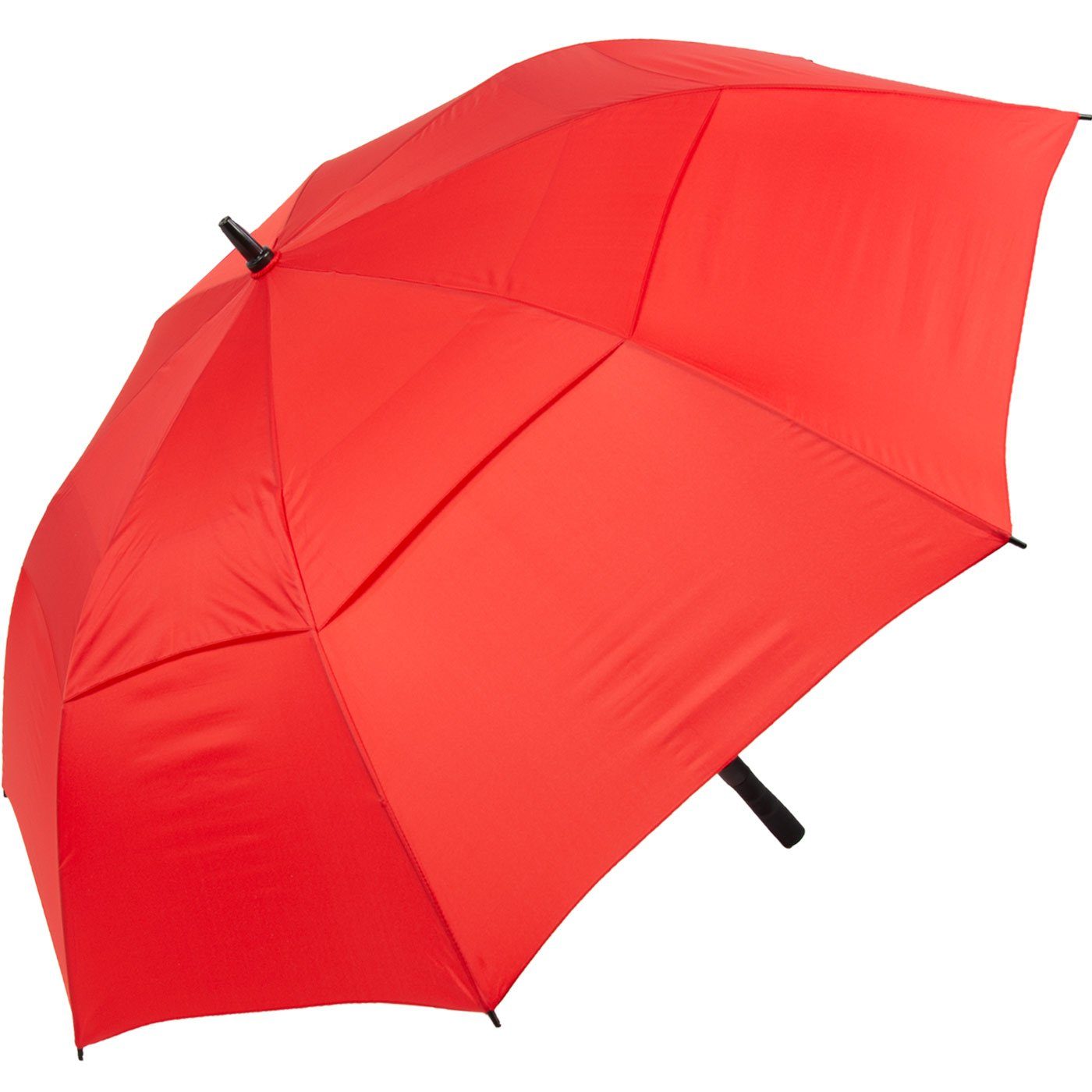 mit Impliva Langregenschirm Golfschirm XXL innovatives Falcone® Auf-Automatik mit rot Design Glasfibergestell,