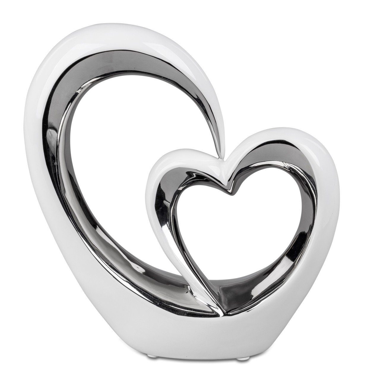 Hearts, Dekoobjekt Keramik formano Weiß B:22cm H:24cm