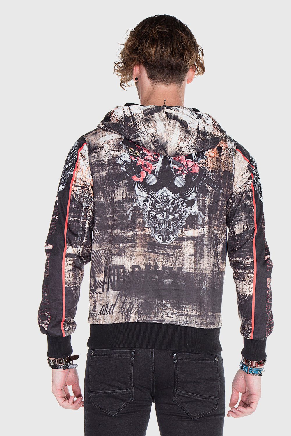 Cipo & Baxx Kapuzenpullover Sweatshirt (1-tlg) mit coolem Allover-Print