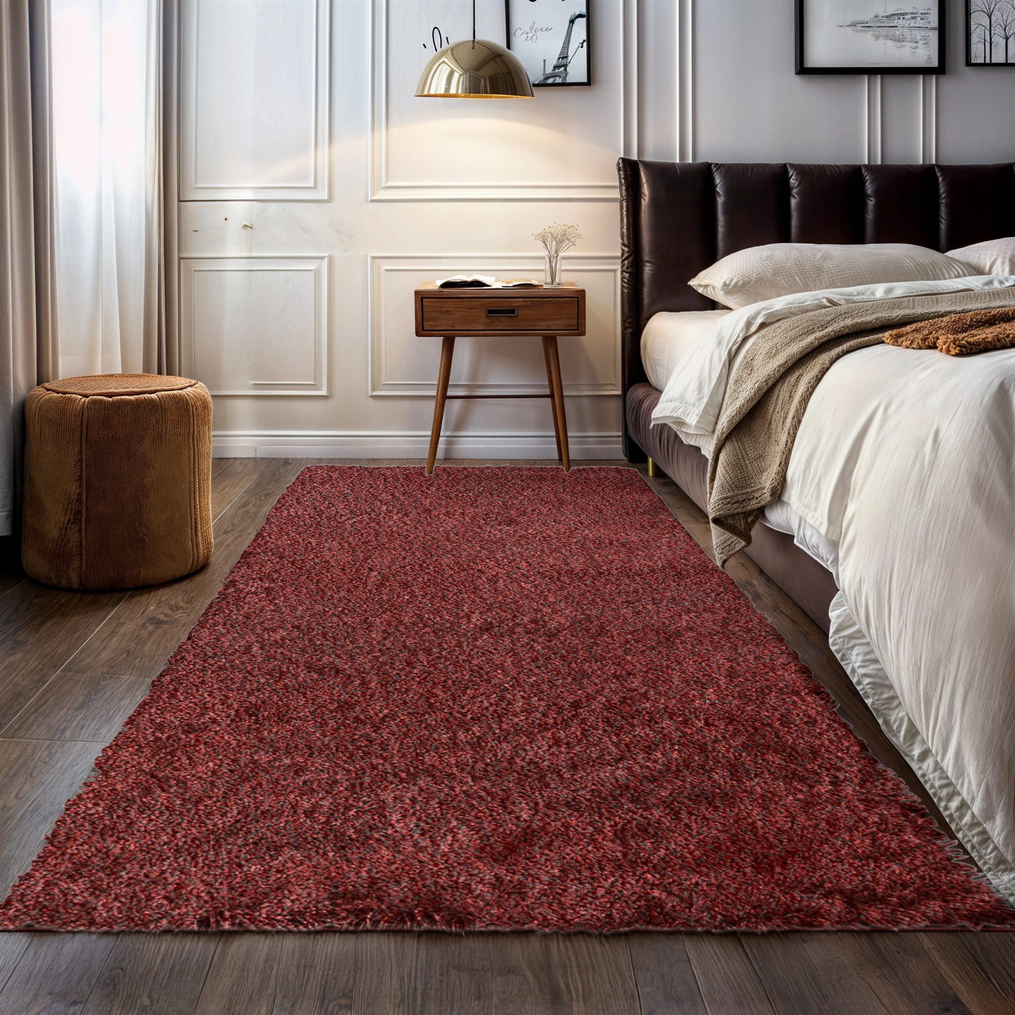OTTO home Hochflor-Teppich Banji, rechteckig, Höhe: 37 mm, Uni Farben, weich und flauschig, auch als Läufer & in rund erhältlich