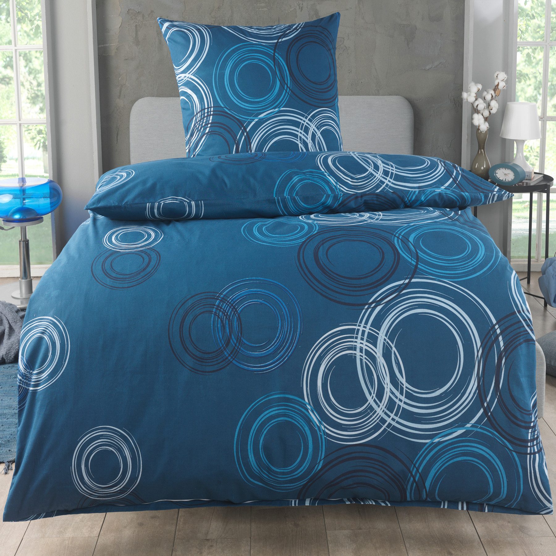 Malika Bettwäsche 135x200 + 80x80 cm atmungsaktiver Baummwoll Renforce Bettbezug, Renforce Baumwolle, 2 teilig, Für Allergiker geeignet, pflegeleicht, angenehm weicher Stoff