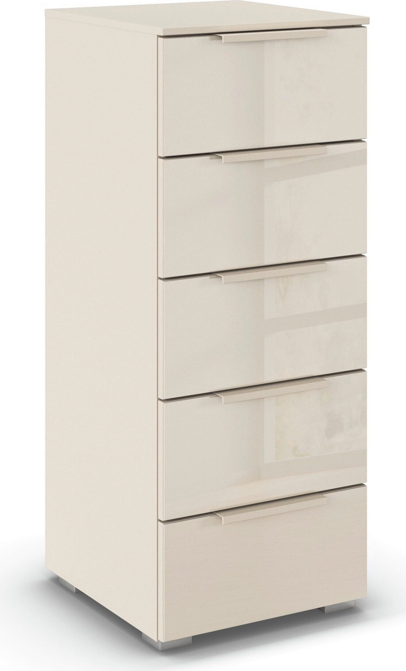 rauch Schubkastenkommode Highboard Sideboard Kommode MONTCLAR Frontauswahl Dekor/Hochglanz/Glas (in 2 Breiten: 40 oder 80 cm / Höhe 100 cm, inkl. Soft-Close-Funktion), mit 5 geräumigen Schubladen, viele Griffvarianten MADE IN GERMANY