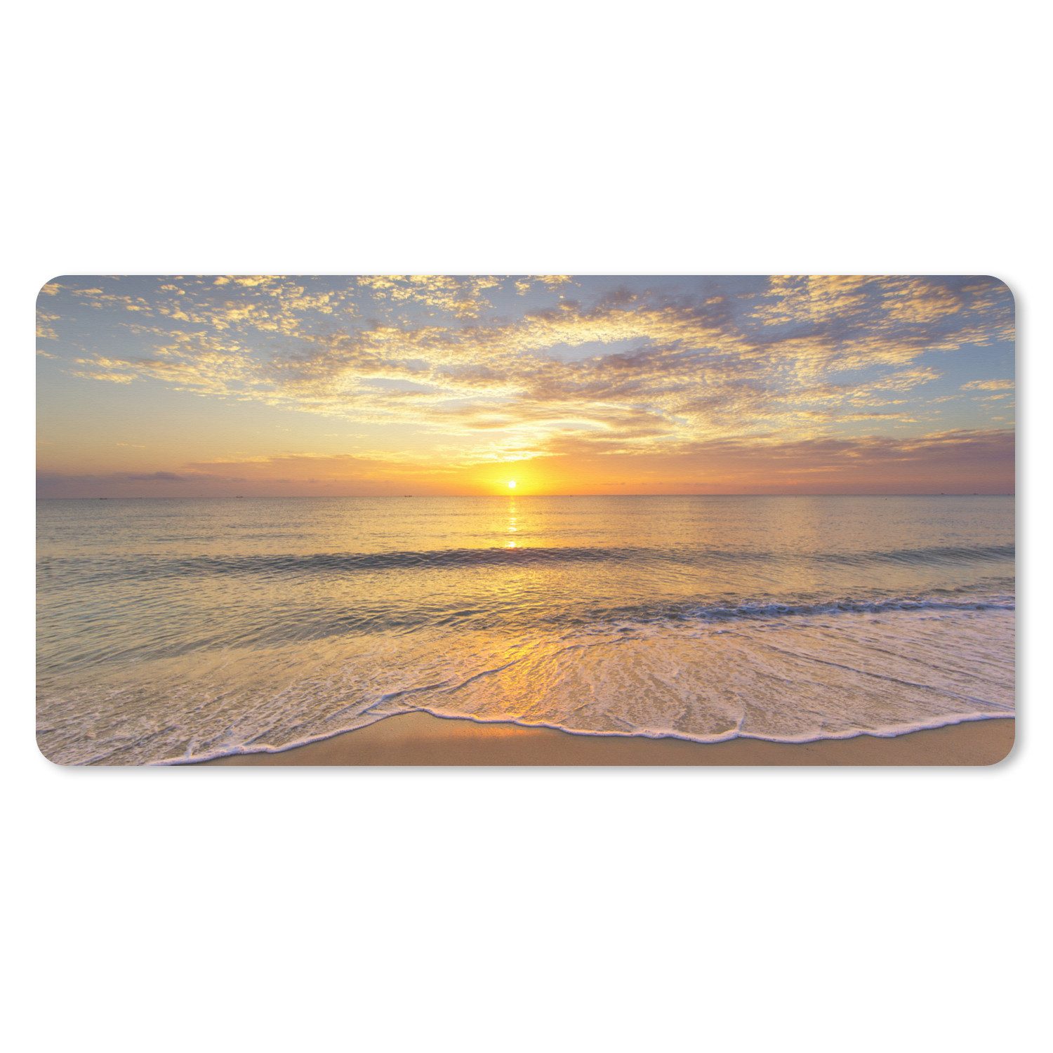 MuchoWow Mauspad Strand - Sonnenuntergang - Meer (1-St), Mousepad mit Rutschfester Unterseite, Gaming XXL, Großes, 120x60 cm