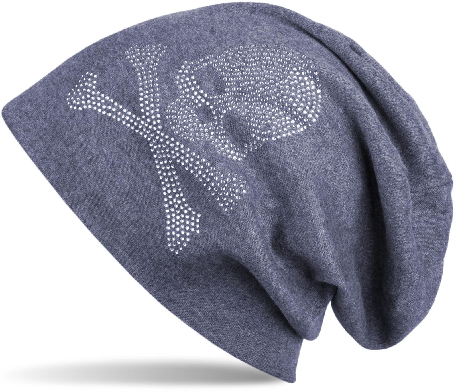 Beanie Beanie mit Strass Totenkopf