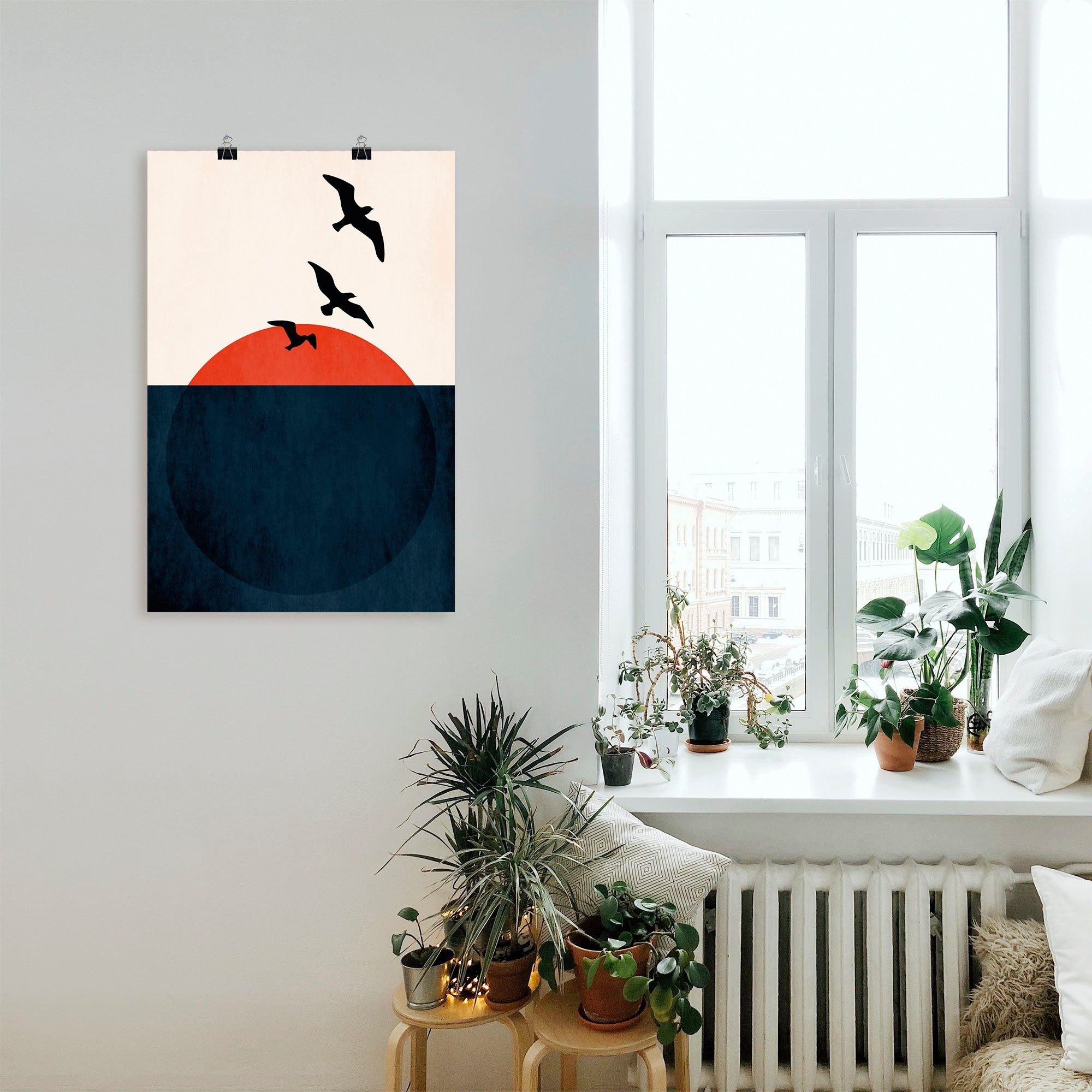 Alubild, Sonnenuntergangs Leinwandbild, St), in Wandbild Wandaufkleber oder Poster versch. Artland als (1 Vogelbilder Brise, Größen