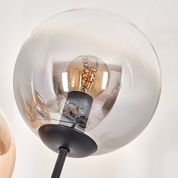 hofstein Stehlampe Stehlampe aus Metall/Glas in Schwarz/Bernstein/Rauch/Klar, ohne Leuchtmittel, Leuchte mit Glasschirmen(15cm), Schalter, 5xE14, ohne Leuchtmittel