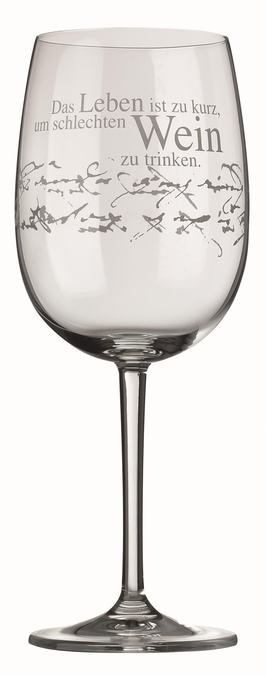 Räder Rotweinglas PET Vino Rotweinglas Das Leben ist kurz, 1-tlg., Glas