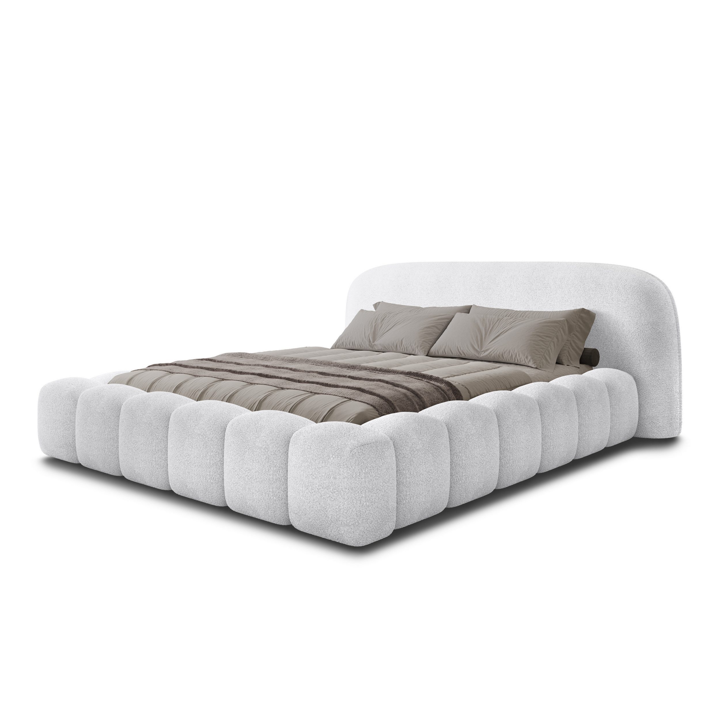 thematys Polsterbett ORLANDO - Cloud mit Bettkasten, Bouclé Bezug - 140x200 - 200x200cm - (Kopfteil in Oversize, Familienbett XXL)