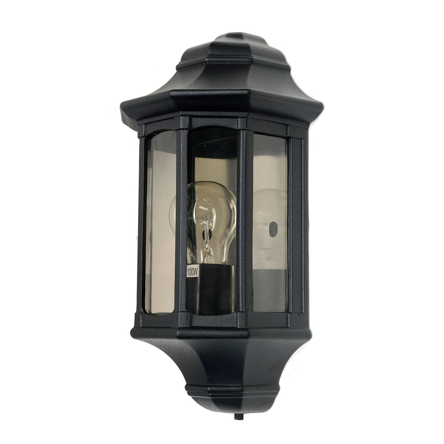 Leuchtmittel, Außenwandleuchte Außen-Wandleuchte Licht-Erlebnisse Wandlampe IP44 Vintage Schwarz ohne REGINA, Aluminium E27 außen