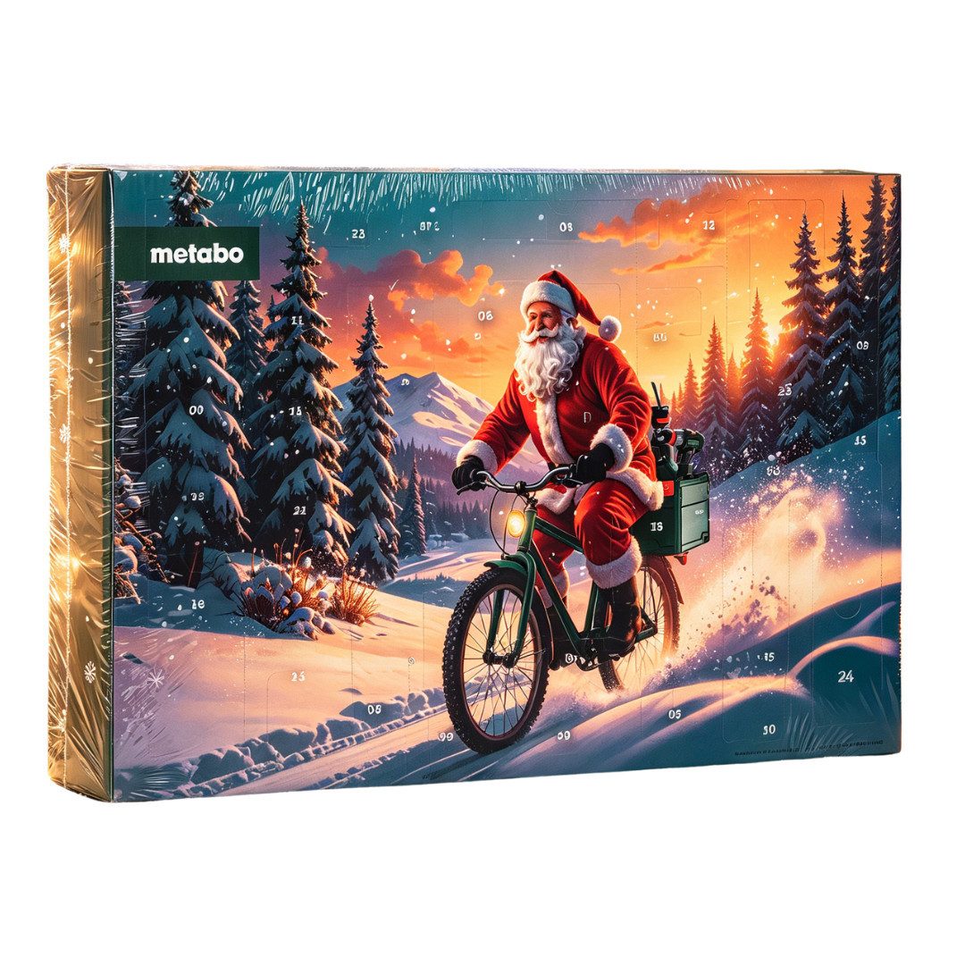 metabo Adventskalender 2026 Fahrrad Werkzeug 24 tlg Set Weihnachtskalender Herren & Männer (Set, 24-tlg), 24 tlg Handwerkzeuge Produkte Heimwerker Advent Kalender Mann