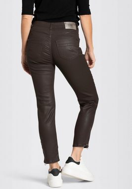 MAC Röhrenhose RICH SLIM chic coating mit Reißverschluss-Detail am Bein