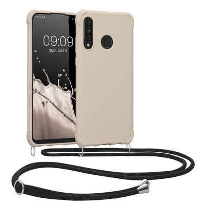 kwmobile Handyhülle Hülle für Huawei P30 Lite, mit Metall Kette zum Umhängen - Silikon Handy Cover Case Schutzhülle