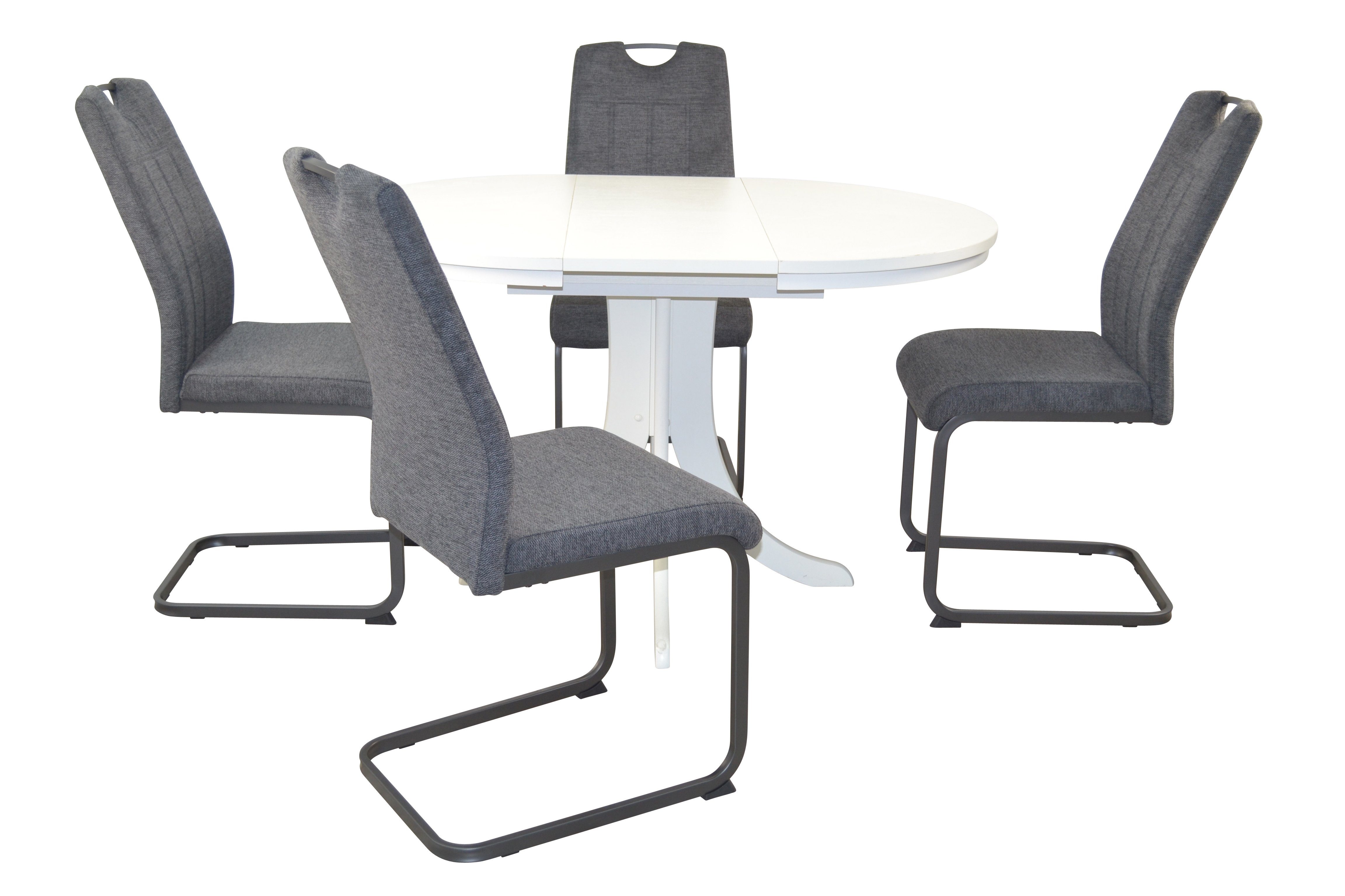 und (Spar-Set, Tischgruppe) 4 Essgruppe aus Esstisch Stühlen, 5teilige einem 5teilige anthrazit Tischgruppe moebel-direkt-online bestehend