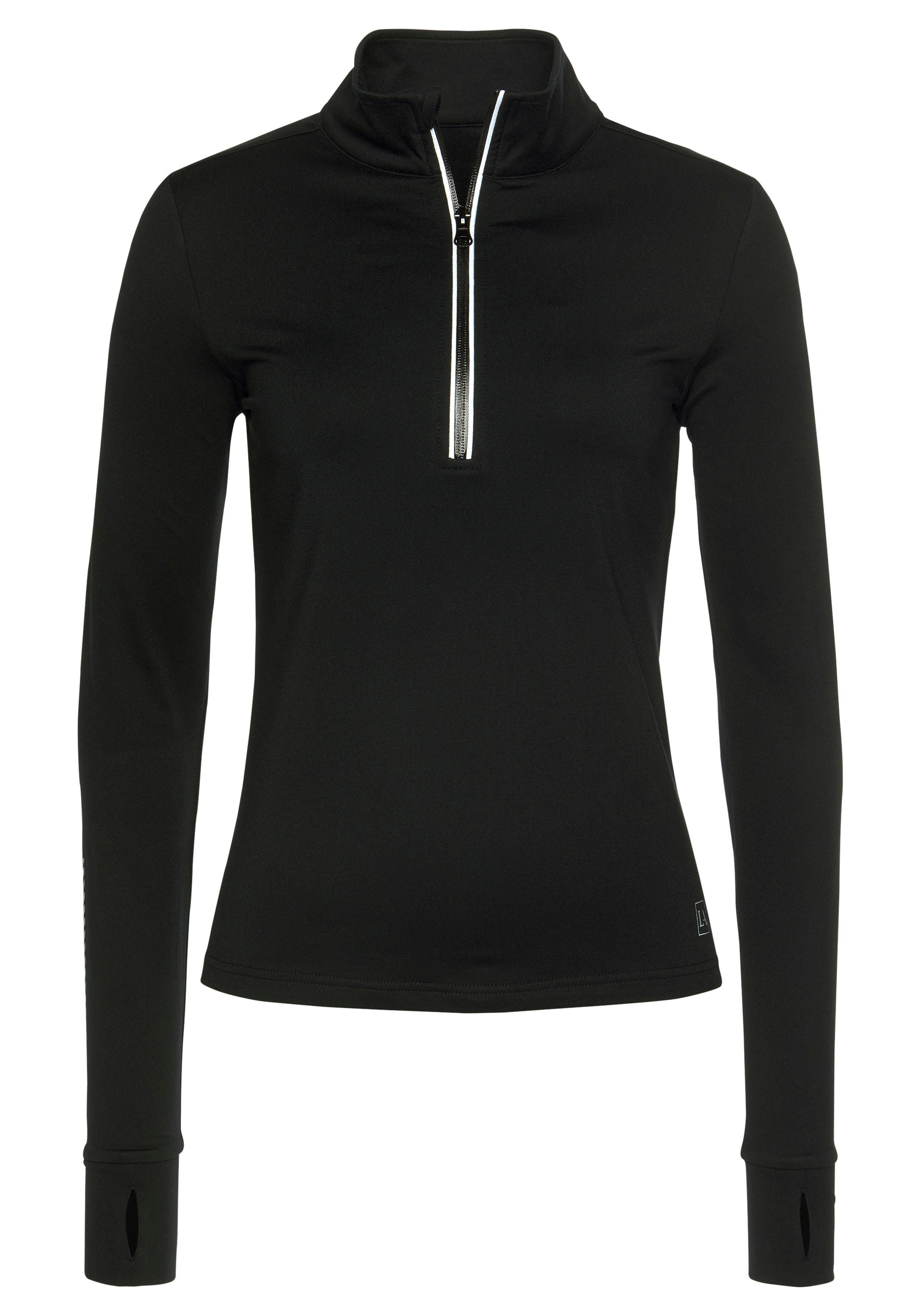 Details reflektierenden ACTIVE Laufshirt Thermo mit LASCANA schwarz