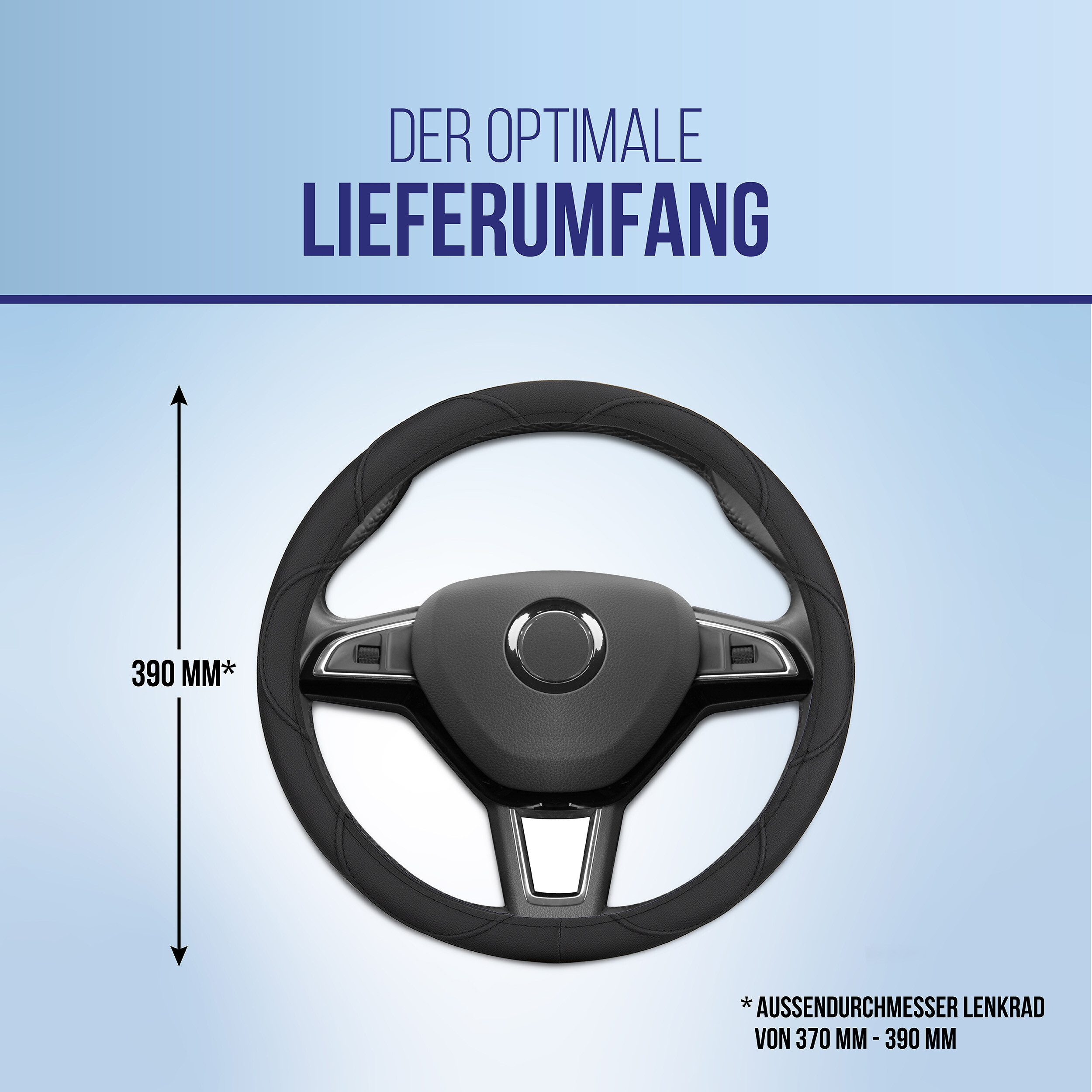 alca Lenkradbezug Lenkradhülle Luxus Auto 37-39 cm Lenkradschoner seidenmatt schwarz, (1-tlg)