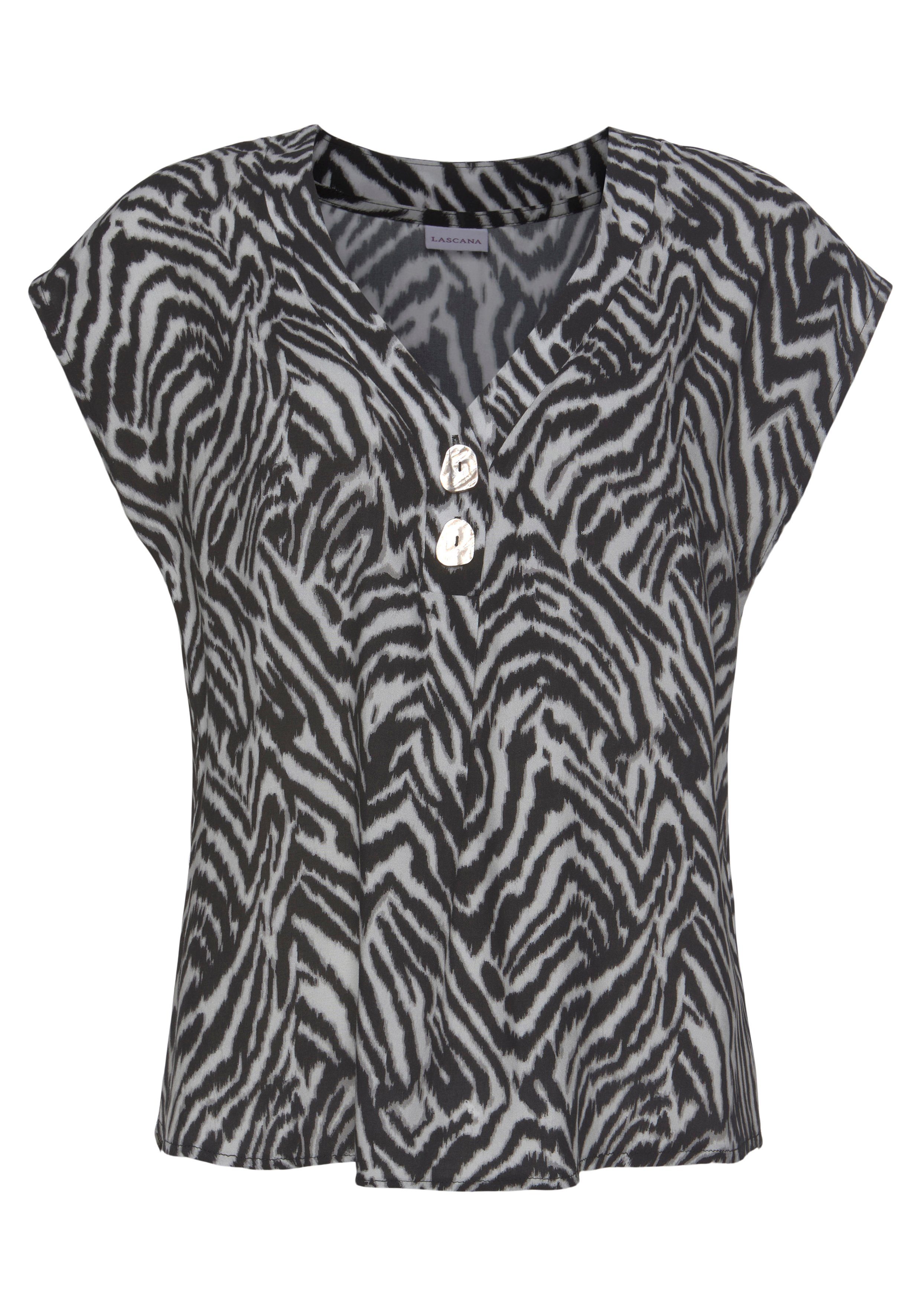 LASCANA Schlupfbluse mit Zebraprint und modischen günstig online kaufen