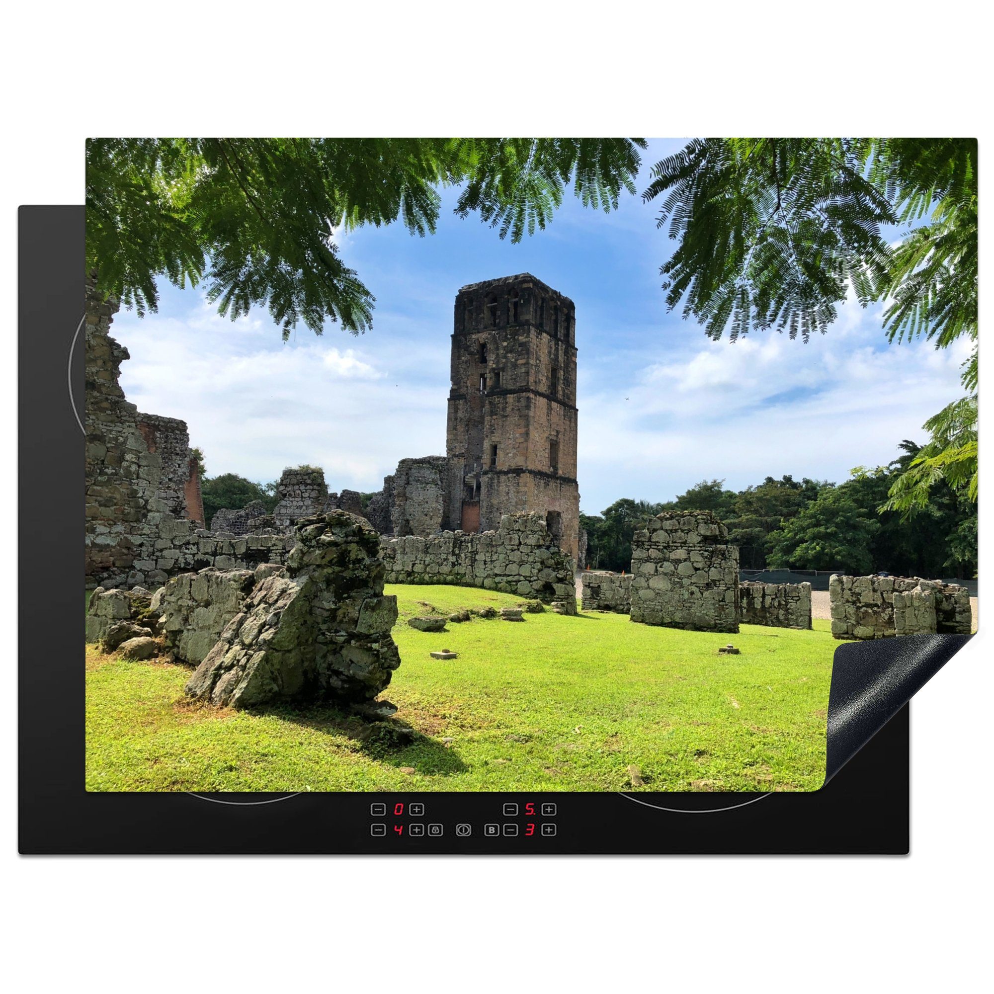 Ruinen MuchoWow Panama, Ceranfeldabdeckung cm, Herdblende-/Abdeckplatte tlg), in Vinyl, (1 Mobile 70x52 nutzbar, Arbeitsfläche