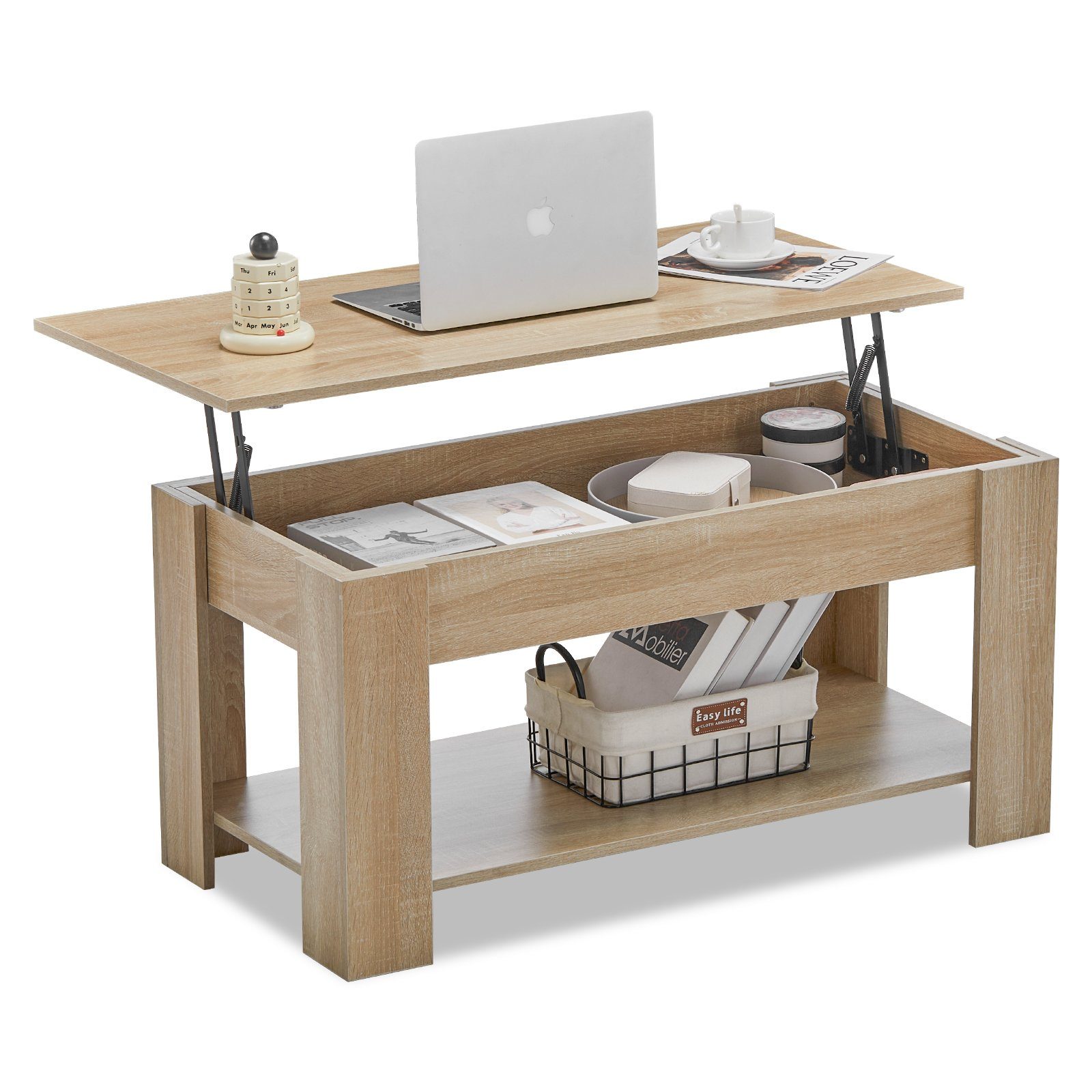 Ofcasa Couchtisch Sofatisch mit liftbarer Arbeitsplatte günstig online kaufen