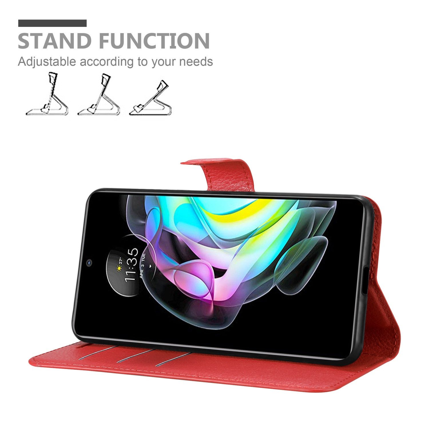 Cadorabo Handyhülle für Motorola EDGE 20 Hülle Motorola EDGE 20, Hülle Schutzhülle mit Standfunktion, Kartenfach und Magnetverschluss