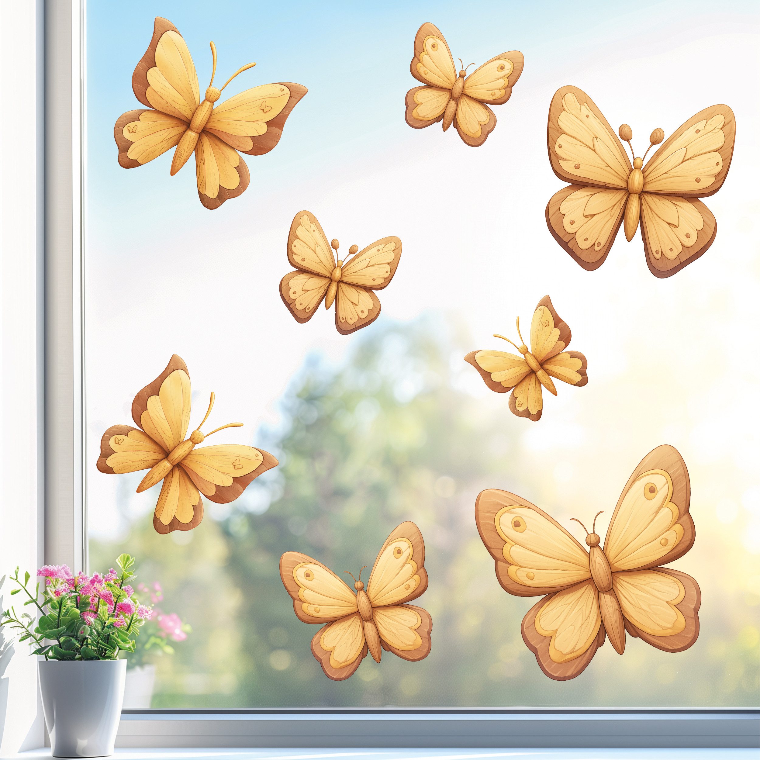 Sunnywall Fensterbild wiederverwendbares Fensterbild Schmetterling in günstig online kaufen