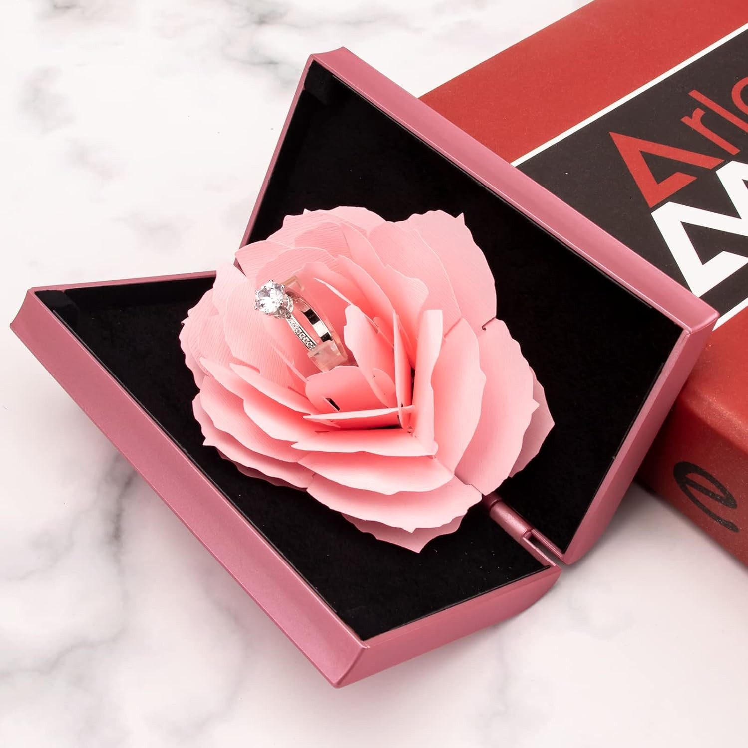 Coonoor Schmuckkasten Valentinstag Rose Ringschachtel 3D günstig online kaufen