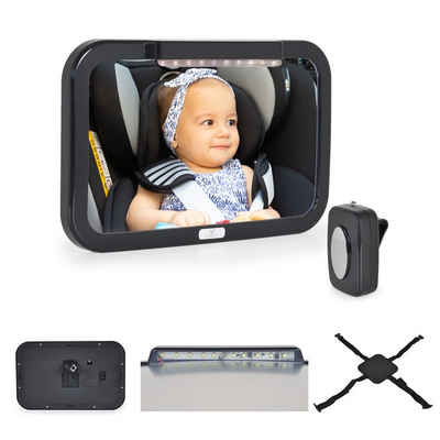 Cangaroo Autokindersitz Kinder Autospiegel LED-Licht, Fernbedienung verstellbar Rücksitzspiegel