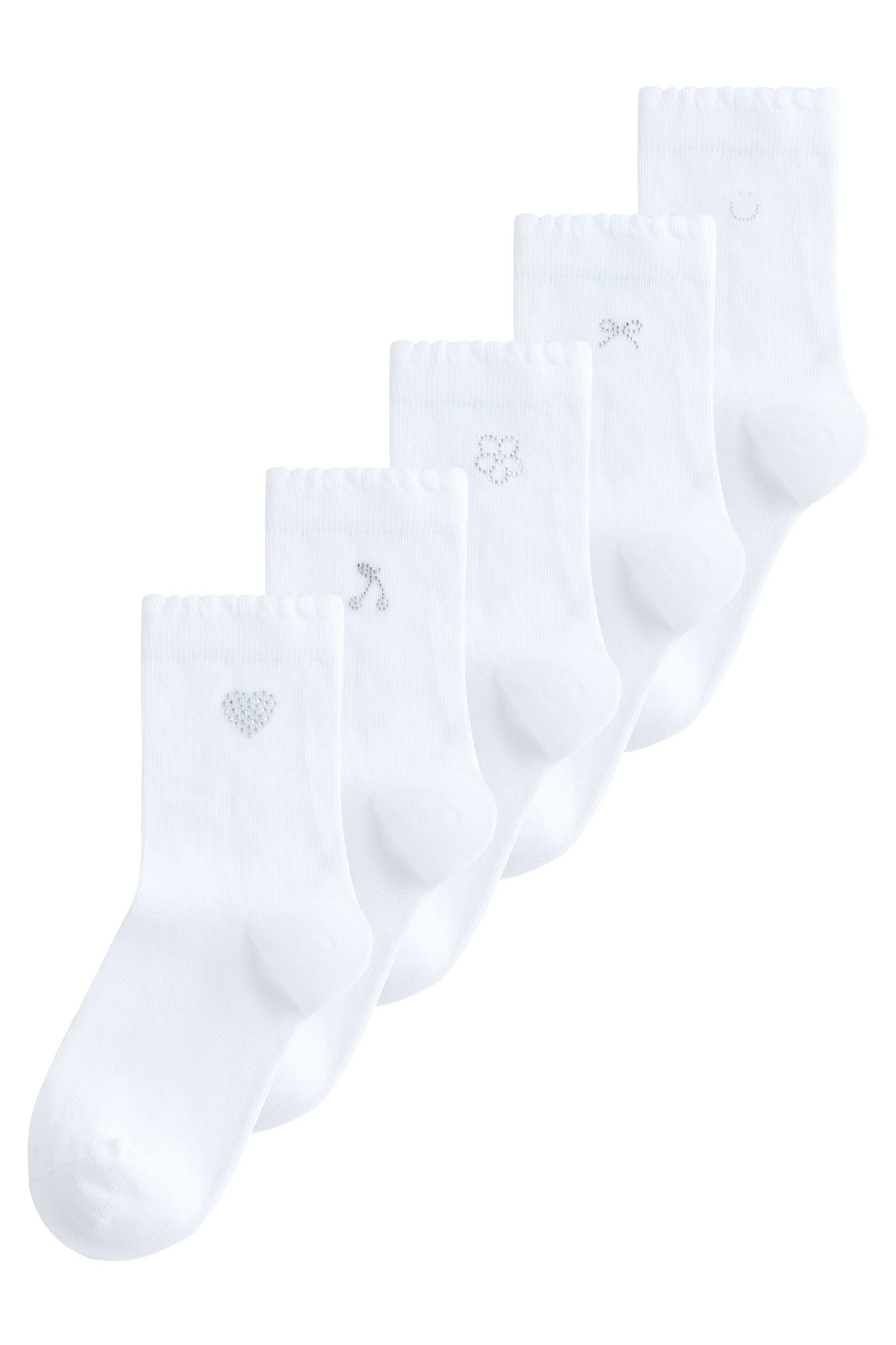 Next Kurzsocken Knöchelhohe Socken mit Strass, 5er-Pack (5-Paar)