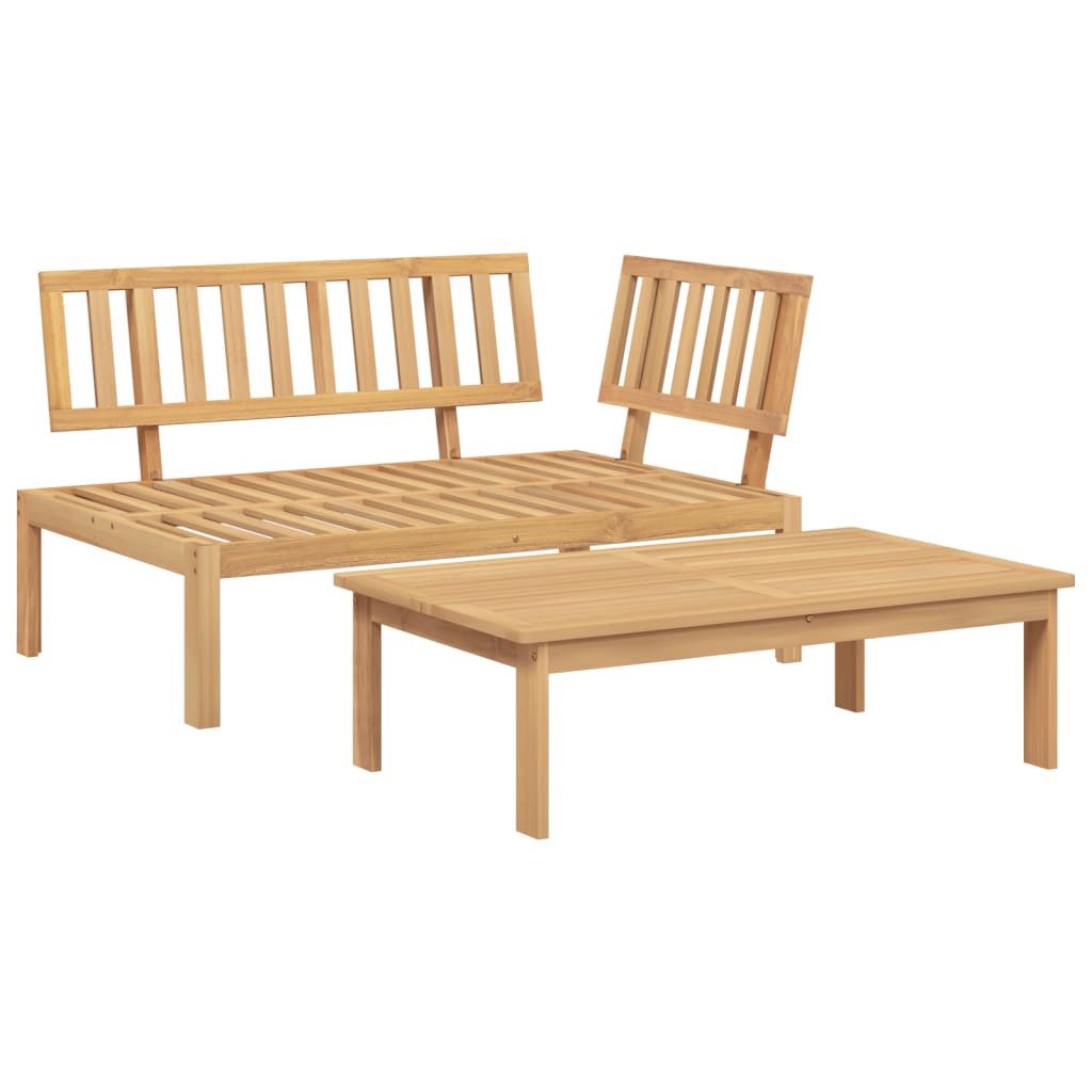 vidaXL Sofaelement 2-tlg. Garten-Sofagarnitur aus Paletten Massivholz (1 St)