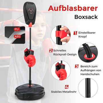 COSTWAY Punchingball Standboxsack, mit Boxhandschuhen