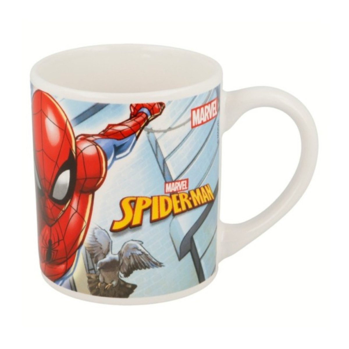 Spiderman Kindergeschirr-Set Snack Set 3 teilig aus Keramik mit Teller Schale und Tasse Geschenkbox (3-tlg), 1 Personen, Keramik, 3-Teilig