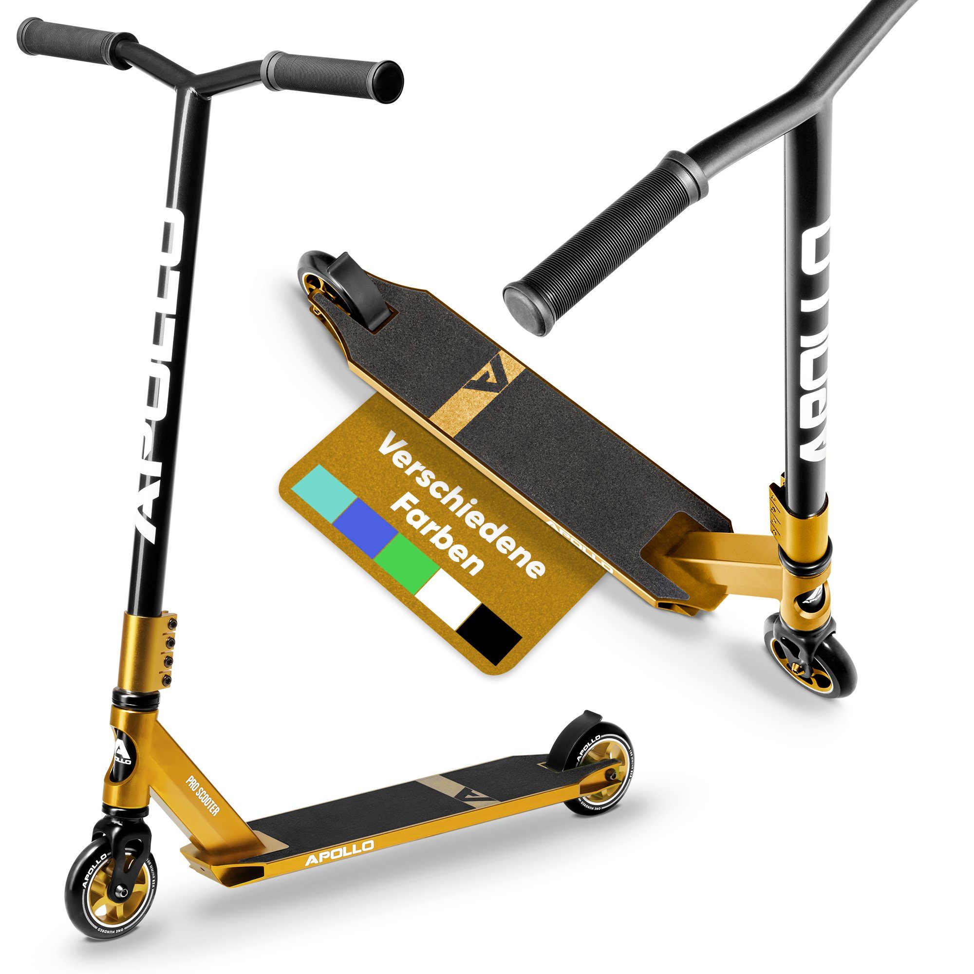 Apollo Stuntscooter Star Pro - Trick Scooter für Kinder und Teenies, Profi Stuntscooter mit ABEC9 Kugellagern und 100mm Alu Core Wheels