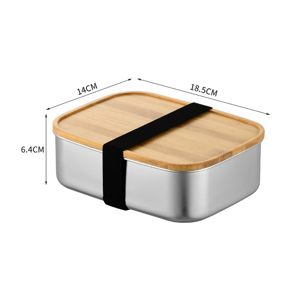 Umweltfreundlich Brotdose mit Fächern, Metall 2 Edelstahl GelldG Auslaufsiche Lunchbox Silber(0.36kg)