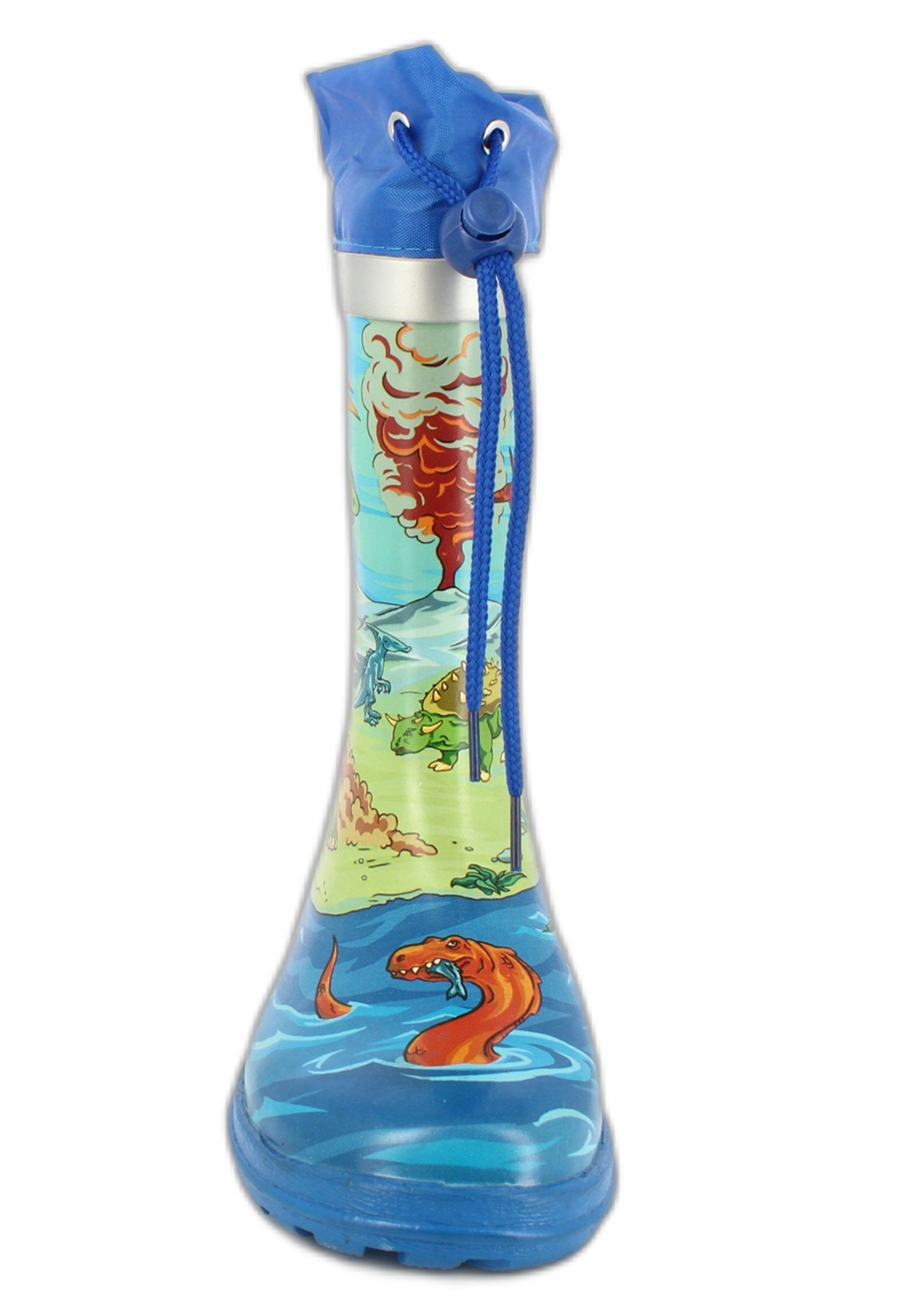 Beck Gummistiefel Dinos Gummistiefel (wasserdichter, schmaler Stiefel, für trockene Füße bei Regen und Matschwetter) herausnehmbare Innensohle, weicher flexibler Naturkautschuk
