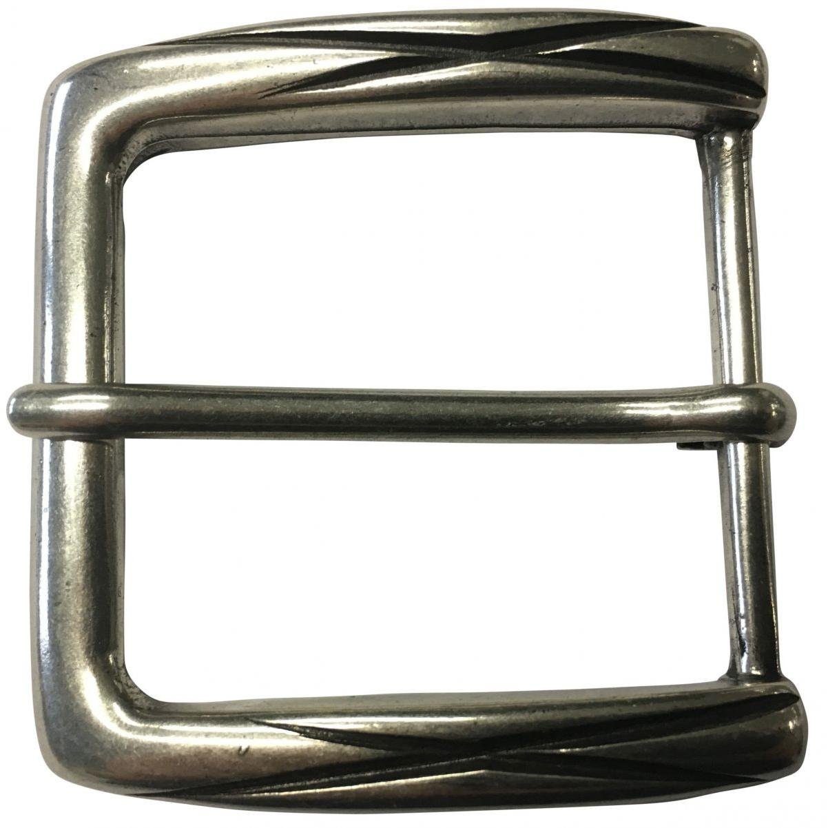 BELTINGER Gürtelschnalle Check 4,0 cm - Gürtelschließe 40mm - Dorn-Schließe - Gürtel bis 4cm