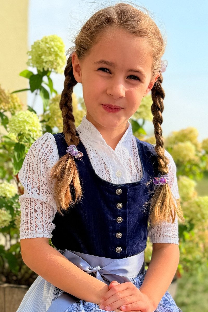 Isar-Trachten Trachtenbluse Dirndlbluse Kinder - CHARLOTTE - weiß