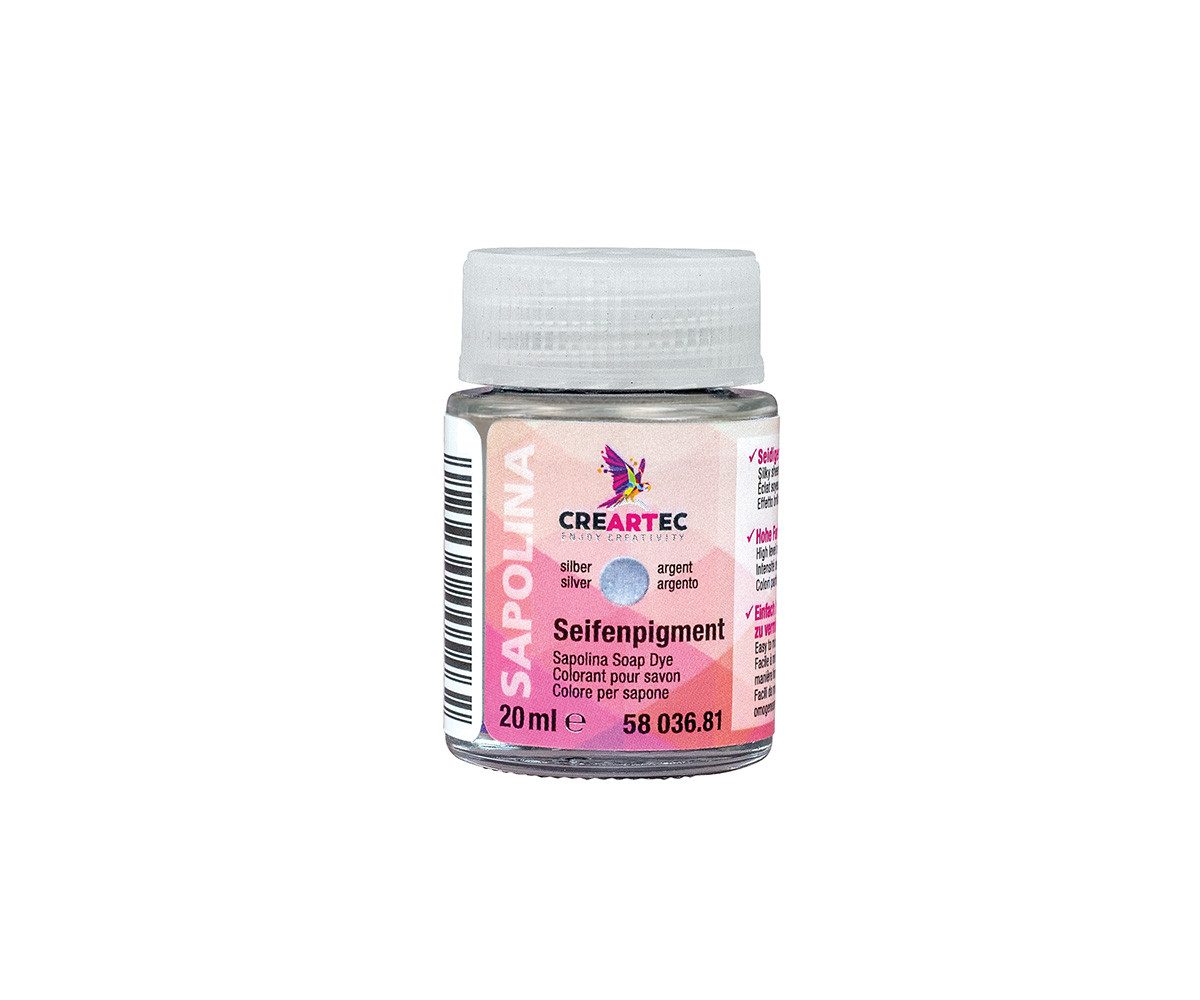 CREARTEC Effekt-Zusatz Metallisches Seifenfarbpigment - Silber - 20ml - für edle Seifen, für knetbare Seifen oder dekorative Badeseifen - Made in Germany