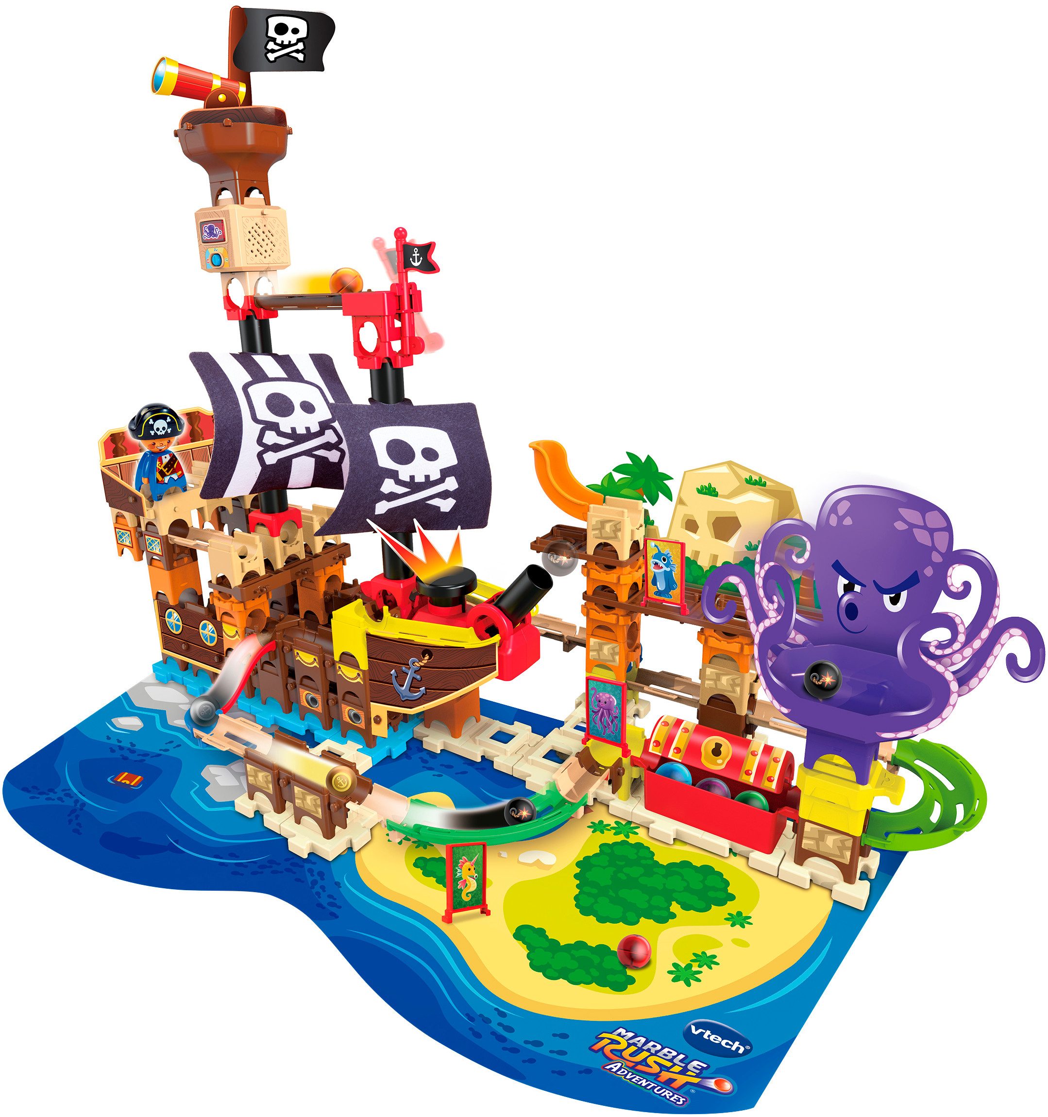 Vtech® Kugelbahn Marble Rush - Piratenschiff Set, mit Sound