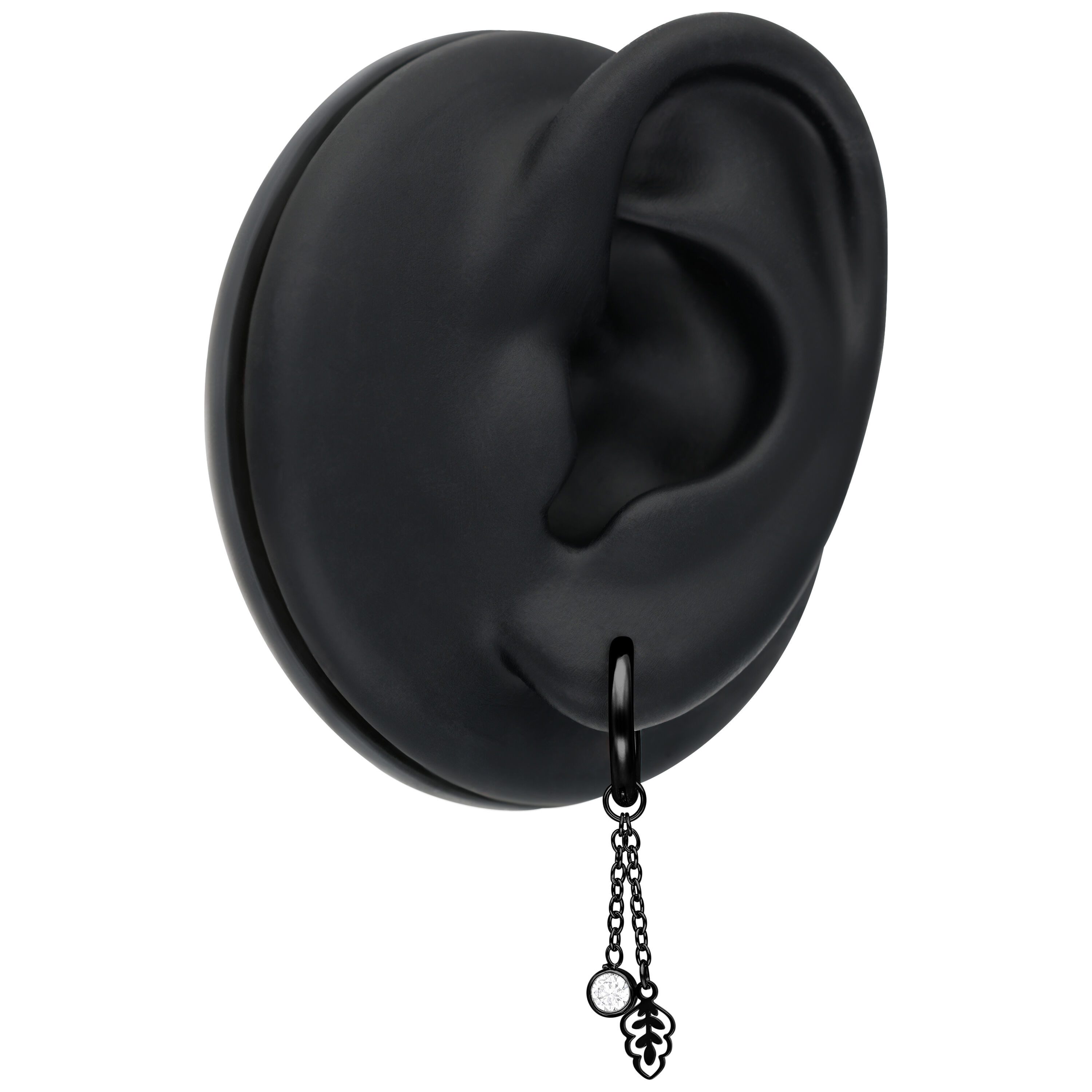 Wildcat Paar Ohrhänger Mini Crystal Leaf Hoops Pair - Black Metal, Chirurge günstig online kaufen