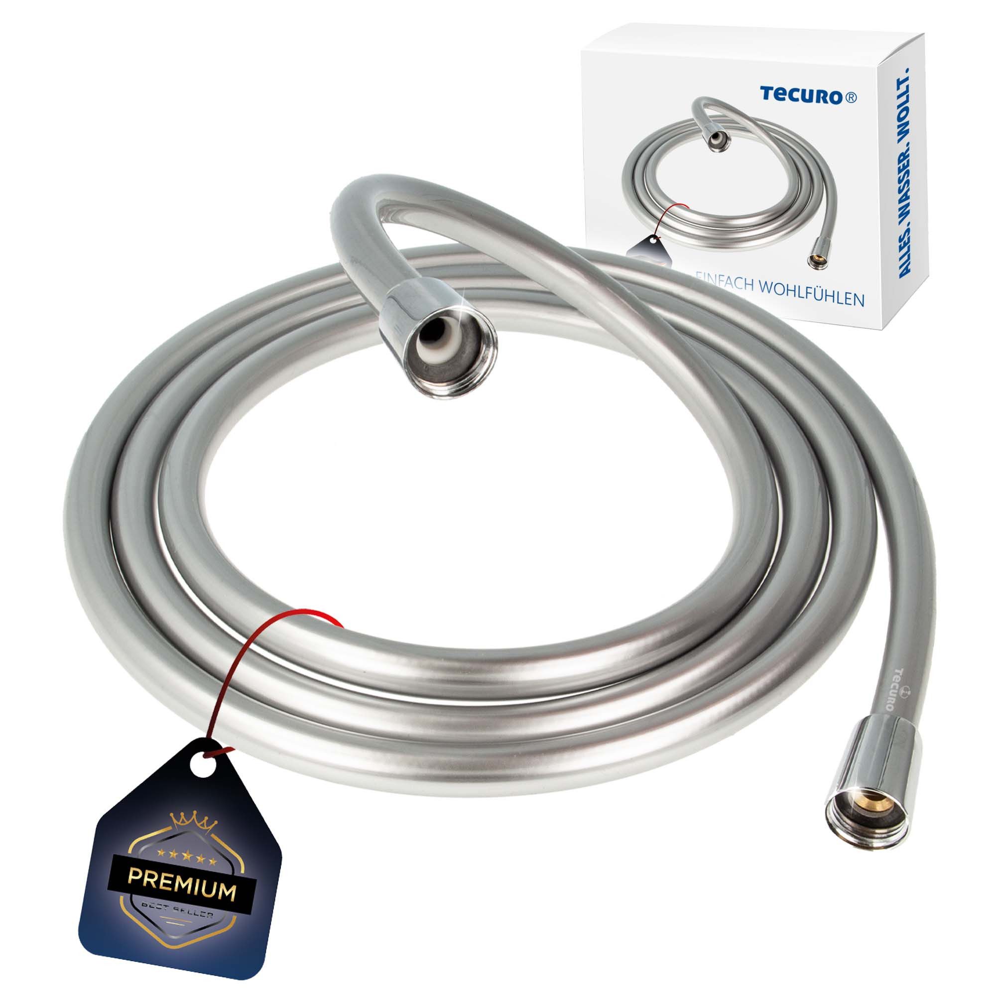 tecuro Brauseschlauch PREMIUM Brauseschlauch silberglatt - verdrehsicher