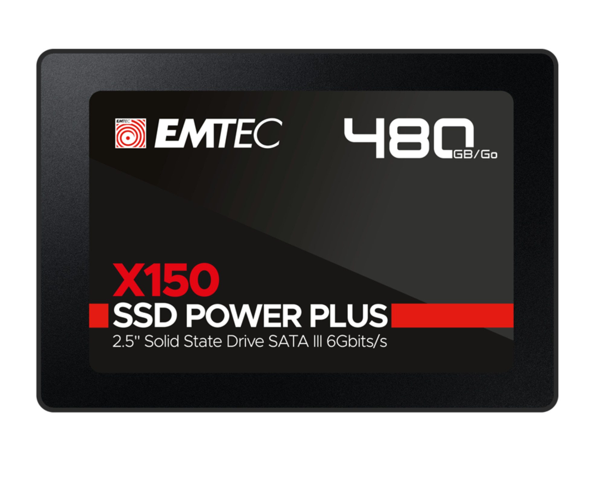 EMTEC X150 Power Plus interne SSD (480 GB) 2,5"" 520 MB/S Lesegeschwindigkeit, 500 MB/S Schreibgeschwindigkeit, 3 Jahre Herstellergarantie