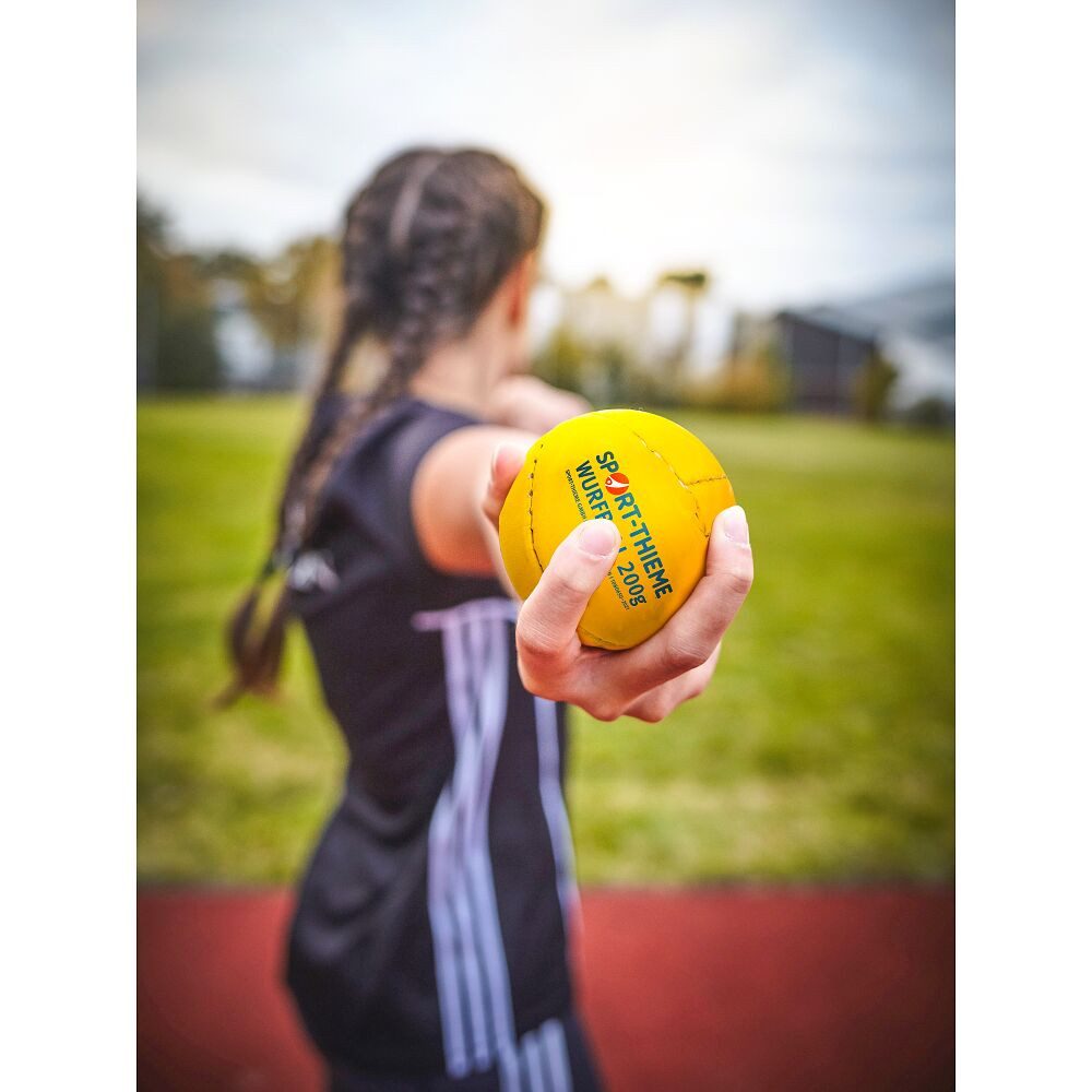 Sport-Thieme Stoßkugel Wurfball Leder 200, Robustes Material – geeignet für das Indoor- und Outdoor-Spiel