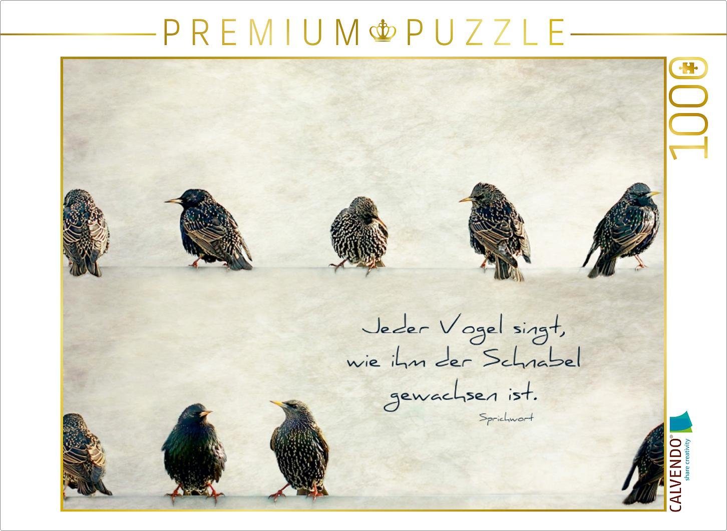CALVENDO Puzzle CALVENDO Puzzle Jeder Vogel singt, wie ihm der Schnabel gewachsen ist 1000 Teile Lege-Größe 64 x 48 cm Foto-Puzzle Bild von Heike Hultsch, 1000 Puzzleteile