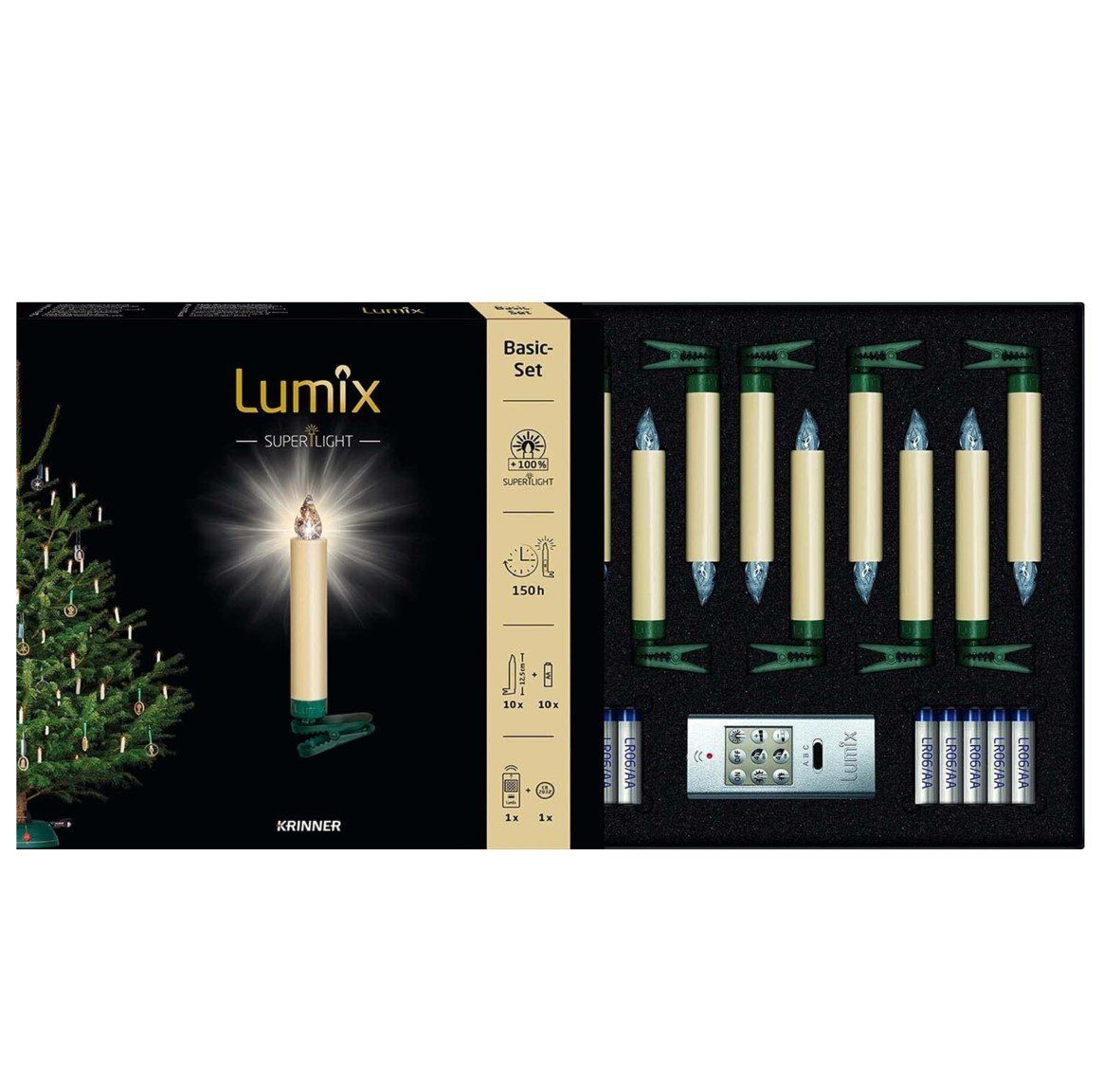 Krinner Christbaumschmuck KRINNER 74422 Lumix Elfenbein Superlight, kabellose Power LED Christba