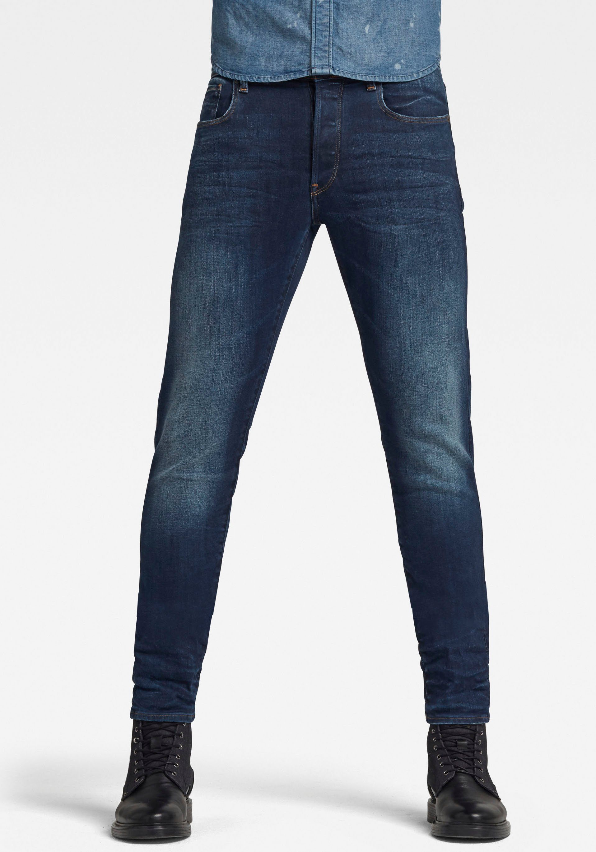 G-Star RAW Slim-fit-Jeans 3301 Slim worn in blue