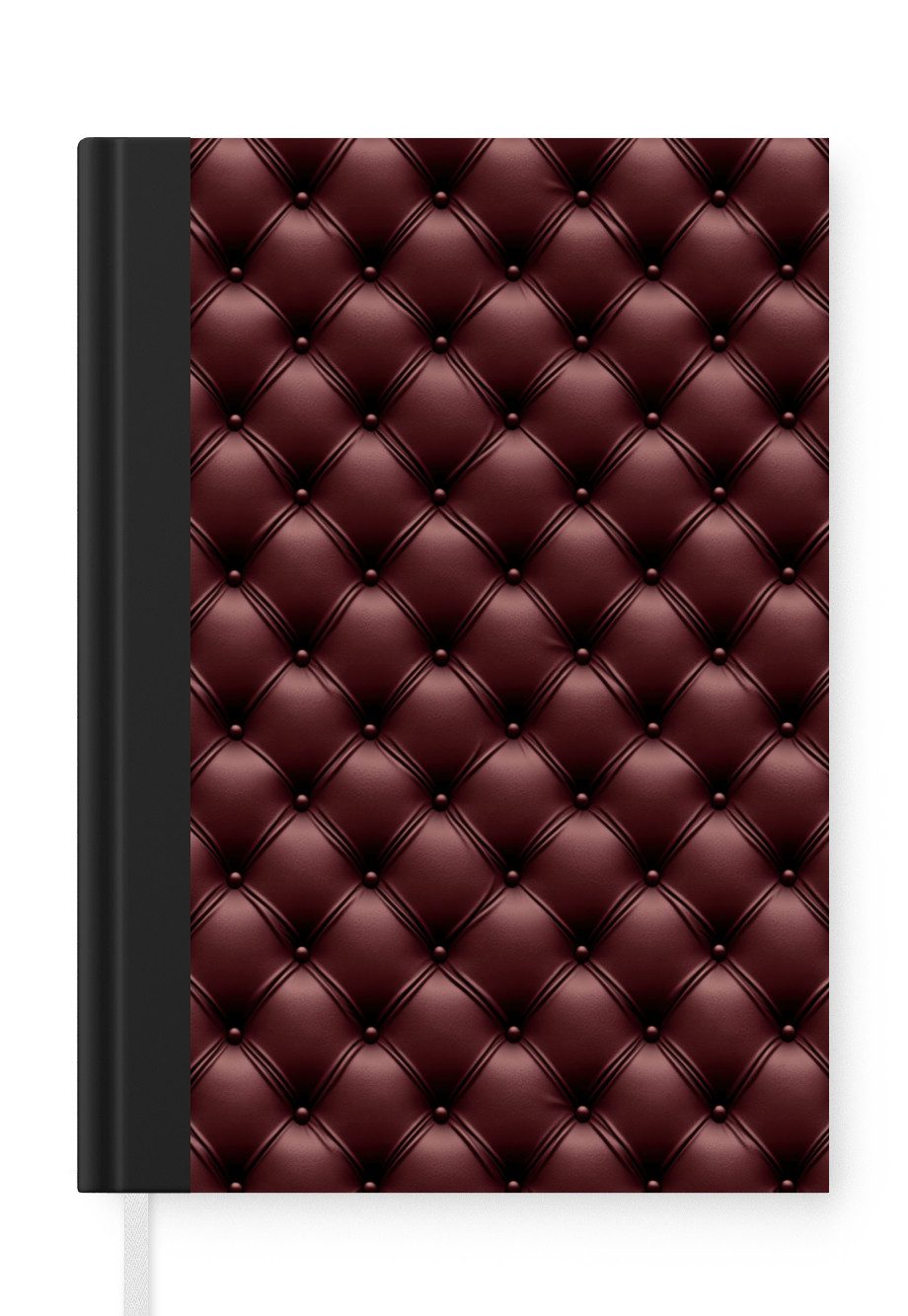 MuchoWow Notizbuch Leder - Muster - Bordeaux, Notebook, Notizblock a5, Tagebuch, Journal Liniert