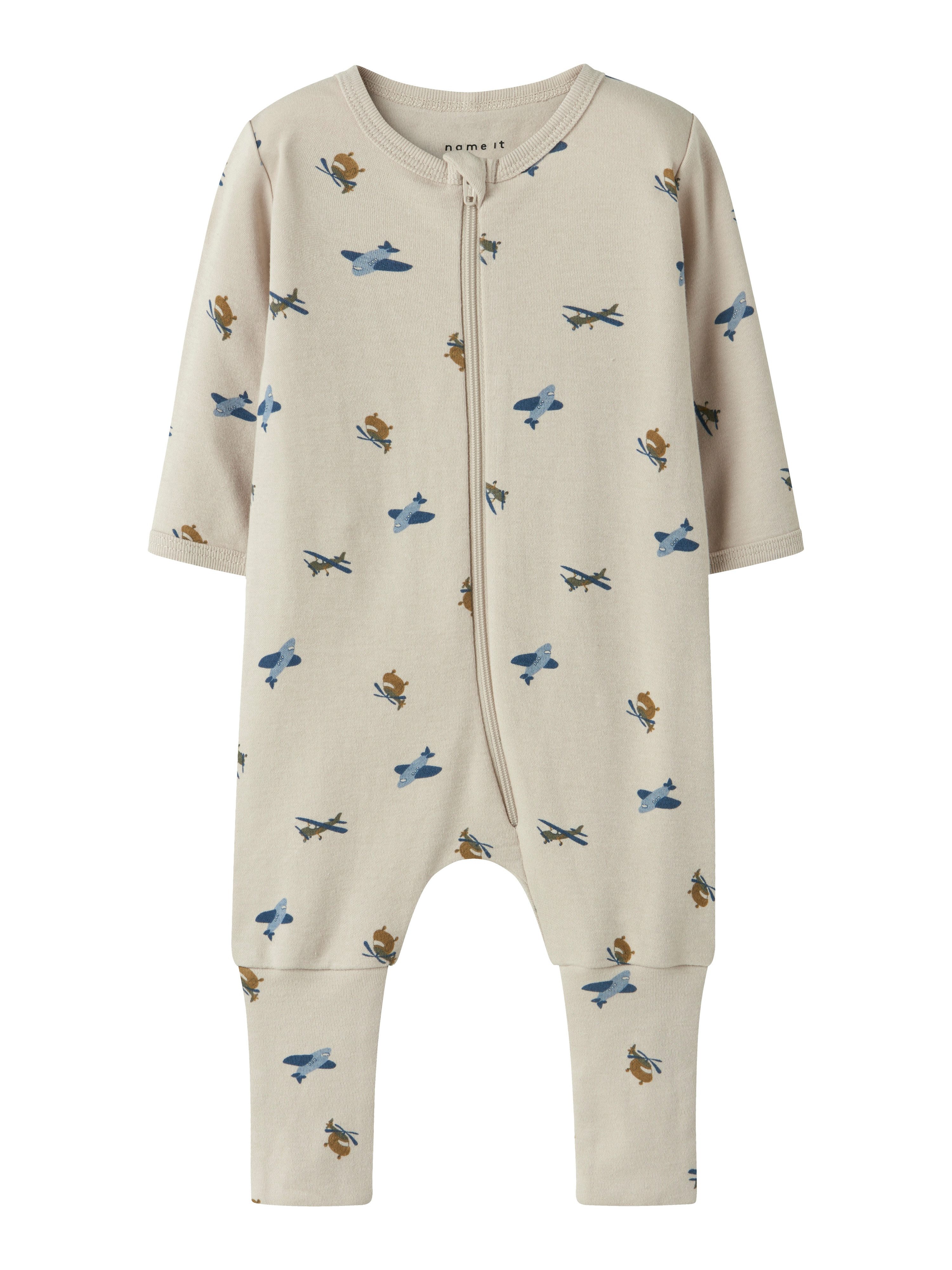 Name It Schlafanzug NBMNIGHTSUIT ZIP FF AIRPLANE NOOS