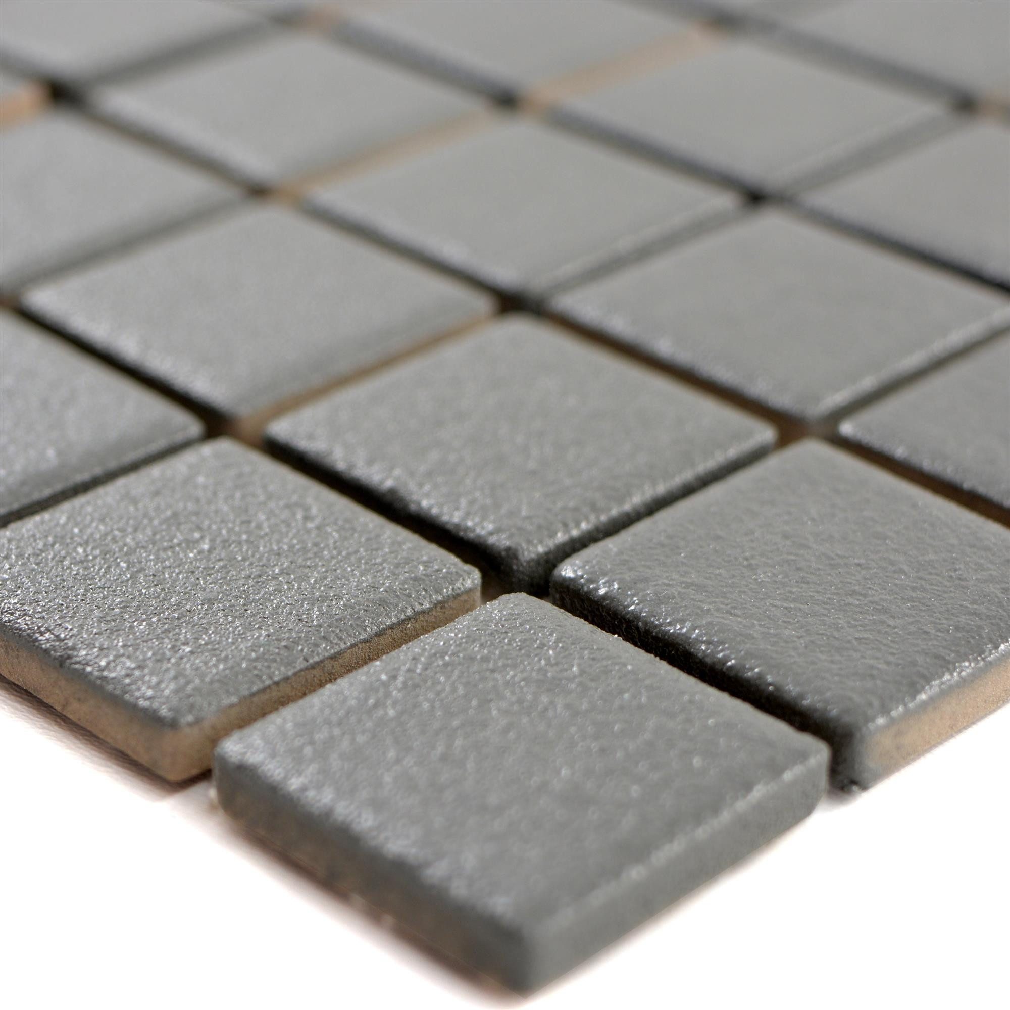 Mosafil Mosaikfliesen Keramik Mosaikfliesen Shalin Grau Rutschhemmung R10 Matt, Keramik 32.600x30.000, grau, Rutschfest